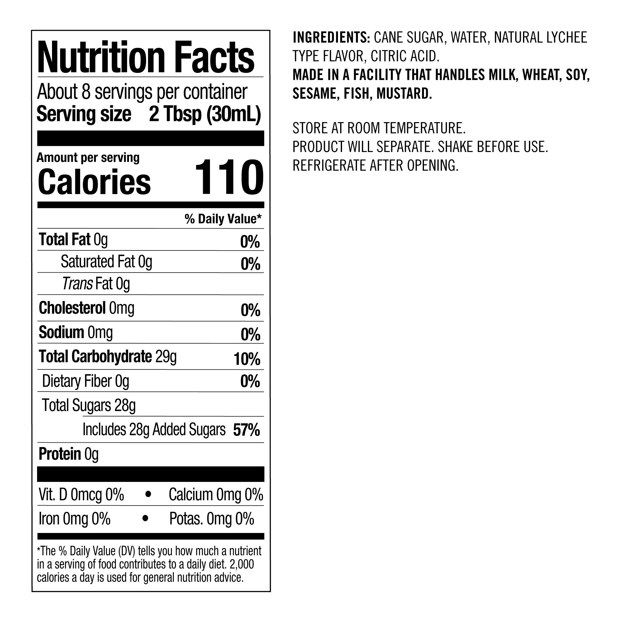 Williams Sonoma Bar Ingredients Lychee Martini Syrup