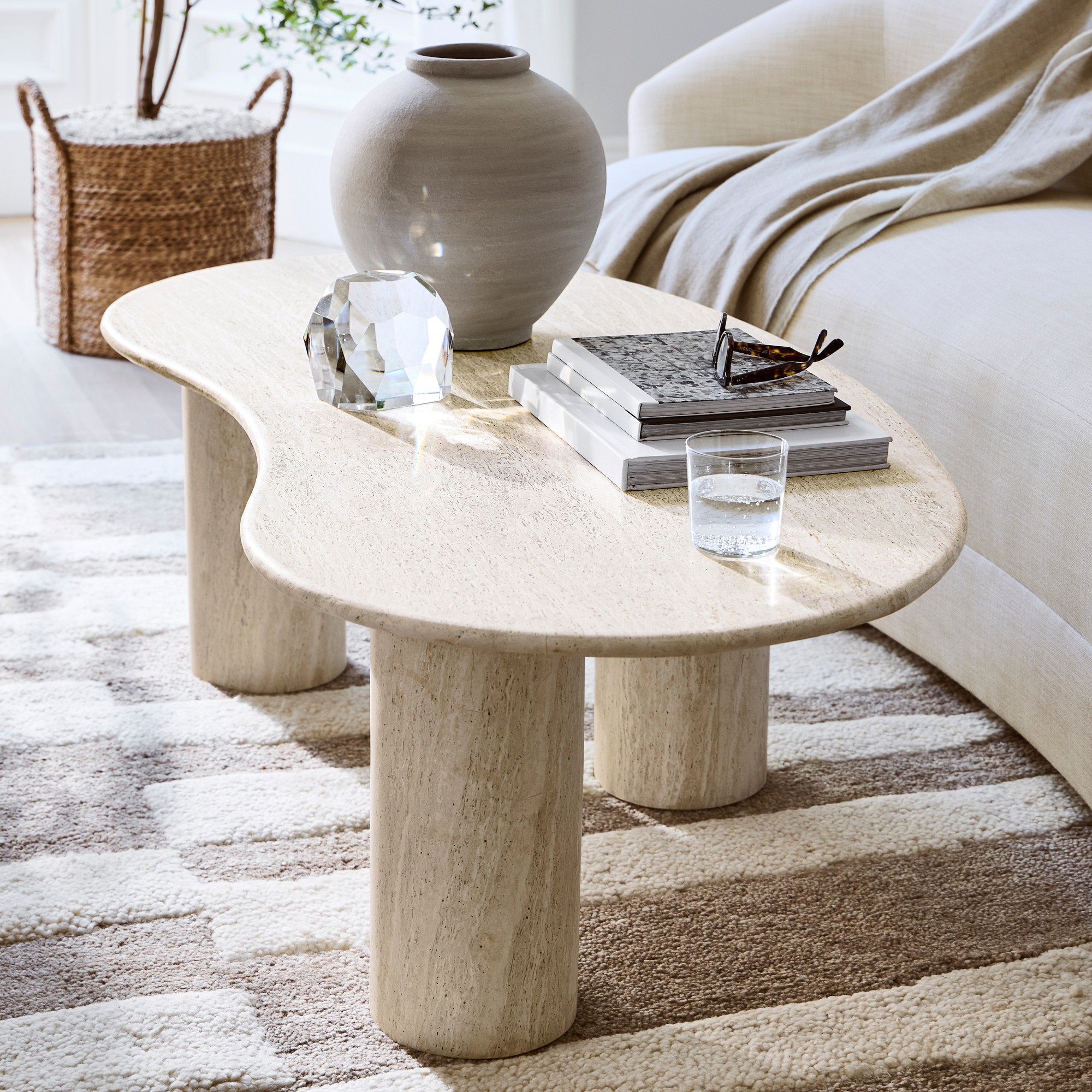 Marina Travertine Sculptural Coffee Table (55)