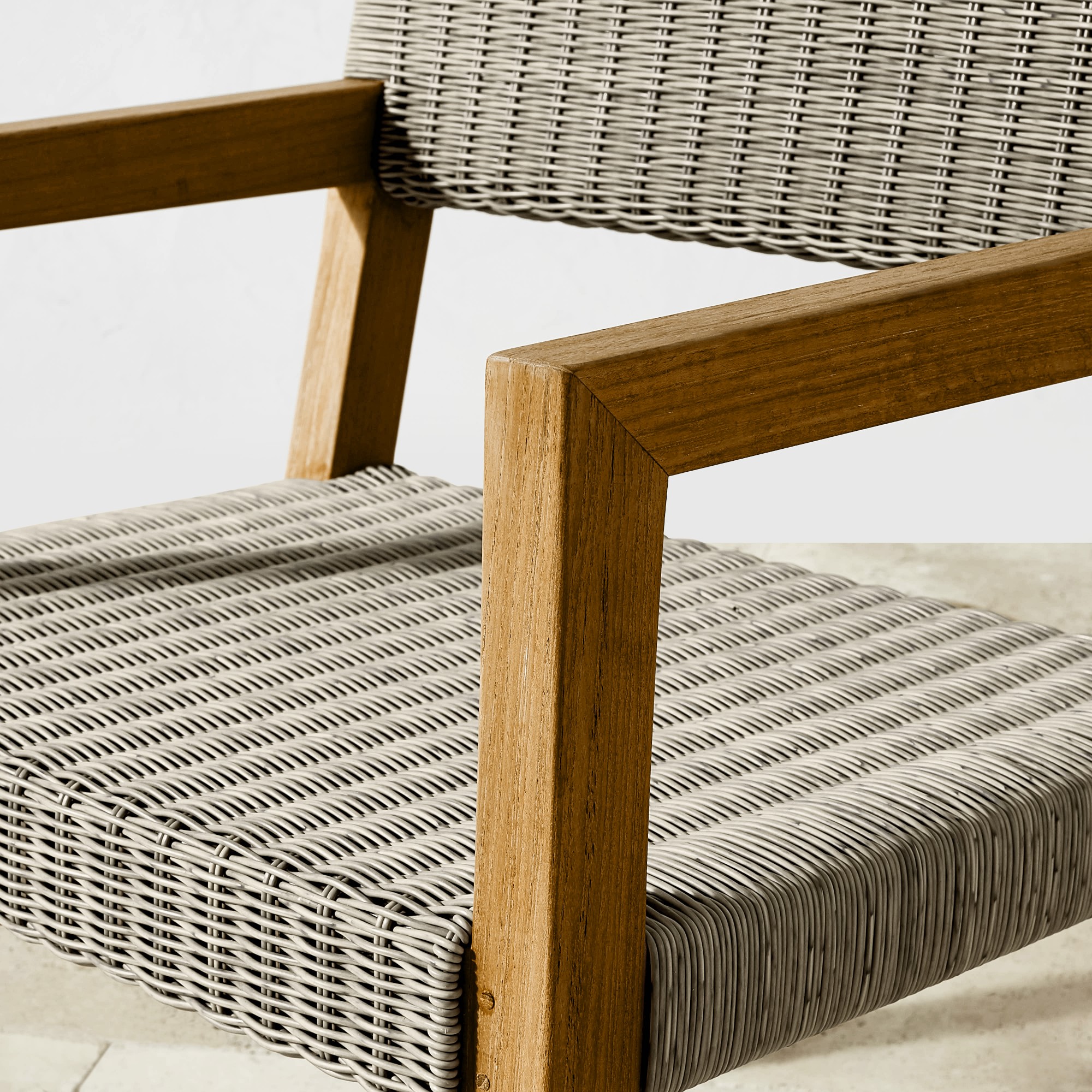 Larnaca Outdoor Natural Teak x All-Weather Weave Dining Armchair