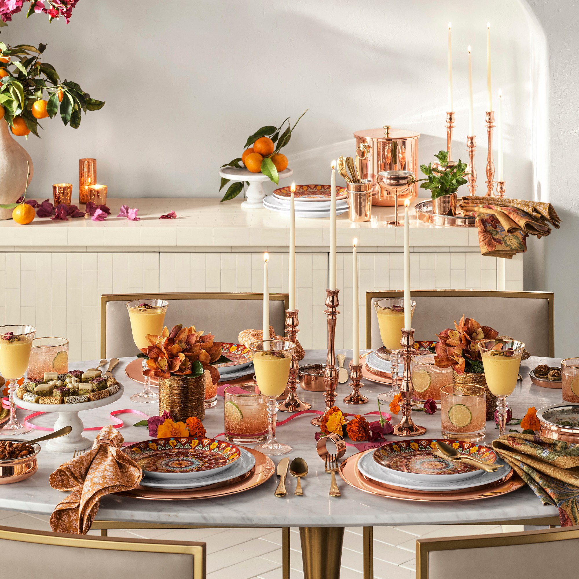 Hammered Copper Napkin Rings, Set of 4