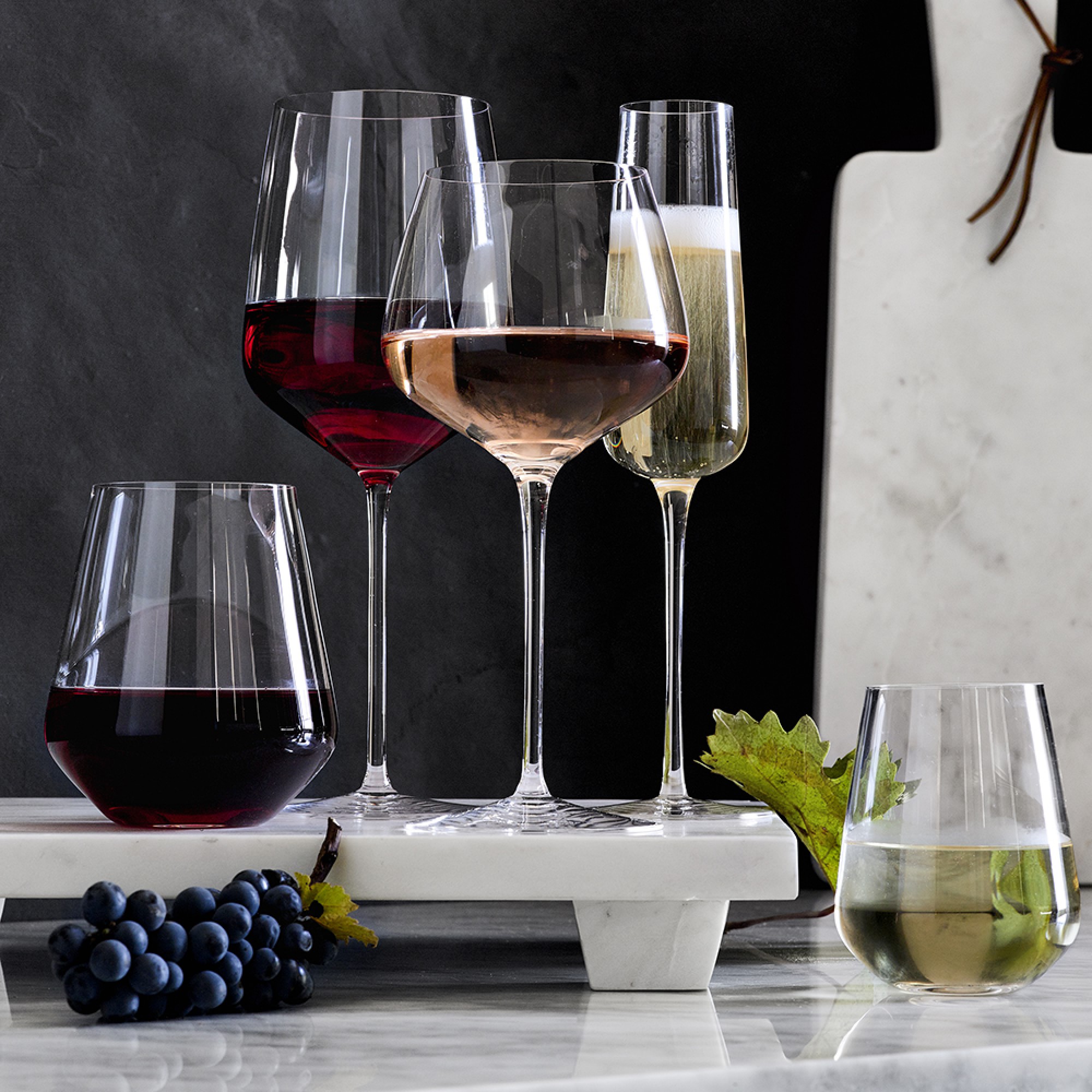 Williams Sonoma Estate Stemless White Wine Glasses