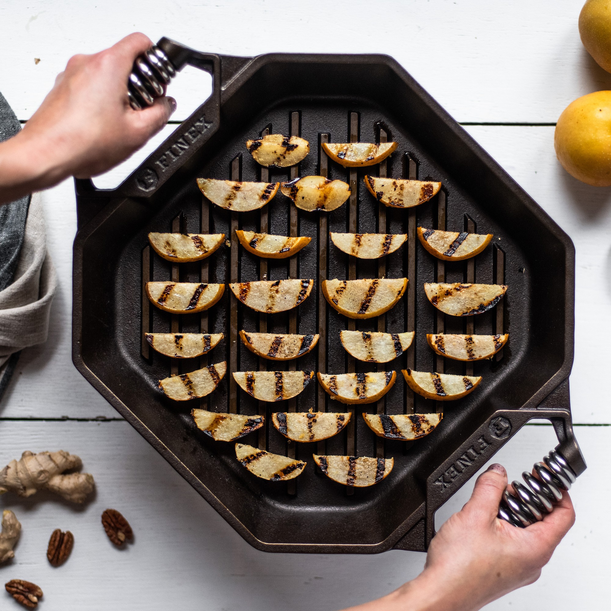 FINEX Seasoned Cast Iron Double-Handled Grill Pan, 12