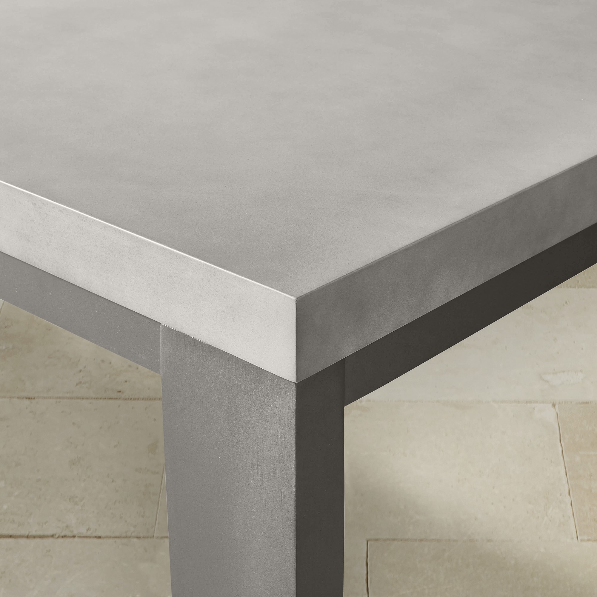 Larnaca Outdoor Slate Grey Metal Fiberstone Dining Table (96-108)