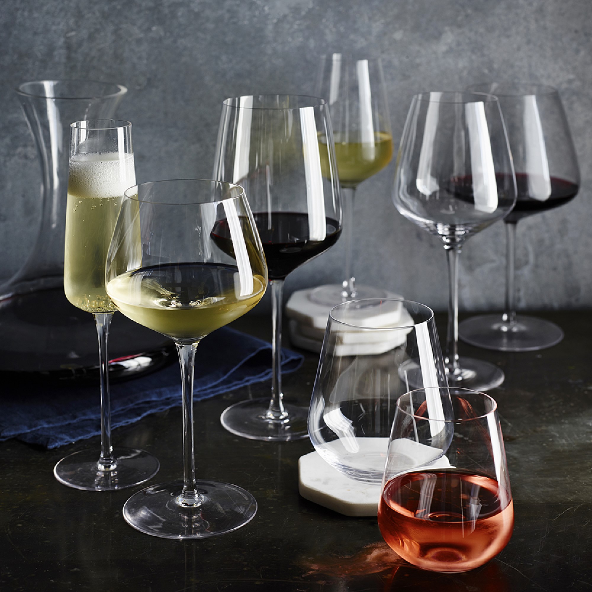 Williams Sonoma Estate Champagne Wine Glasses