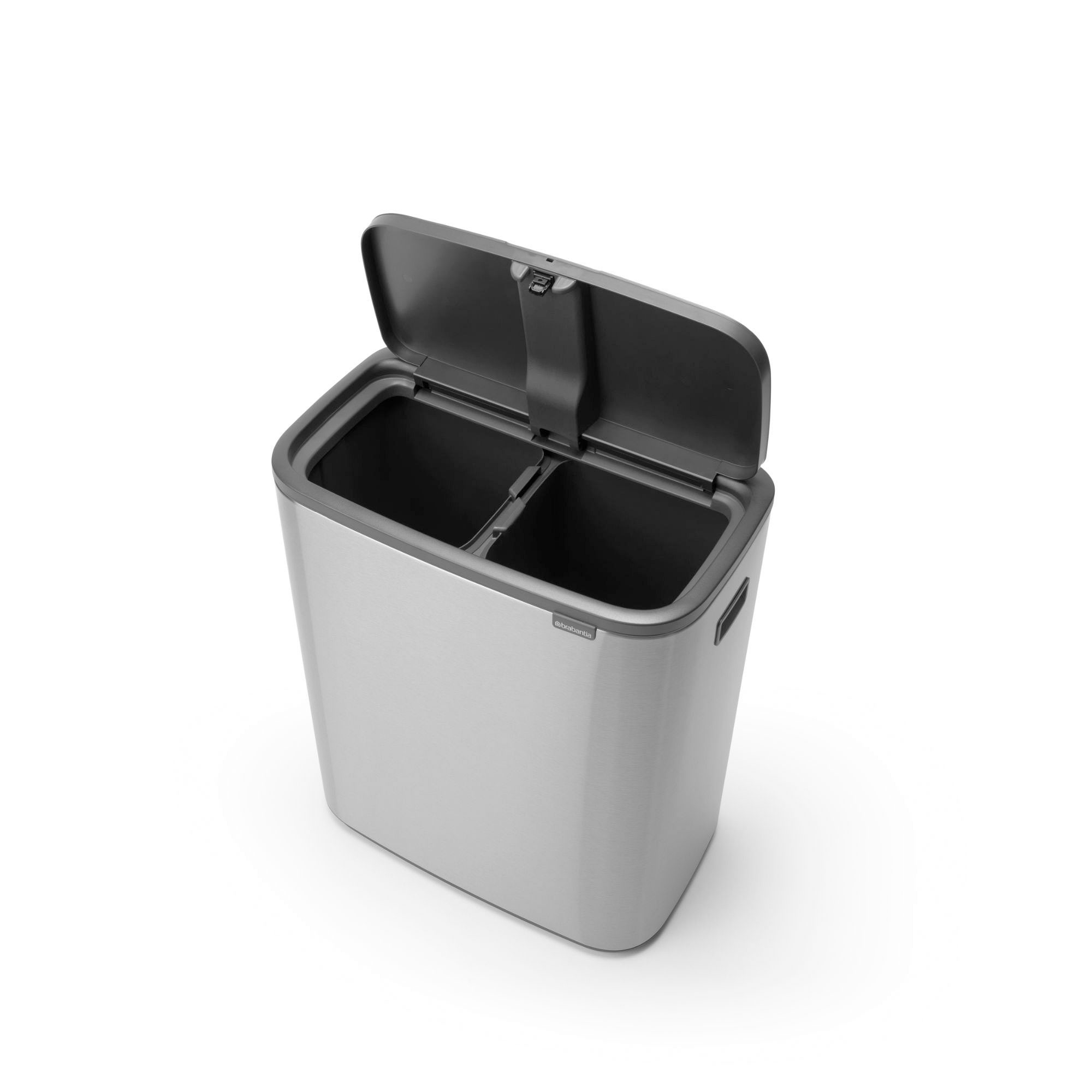 Brabantia Bo Touch Top Dual Compartment Recycling Trash Can, 2 x 8 Gallon