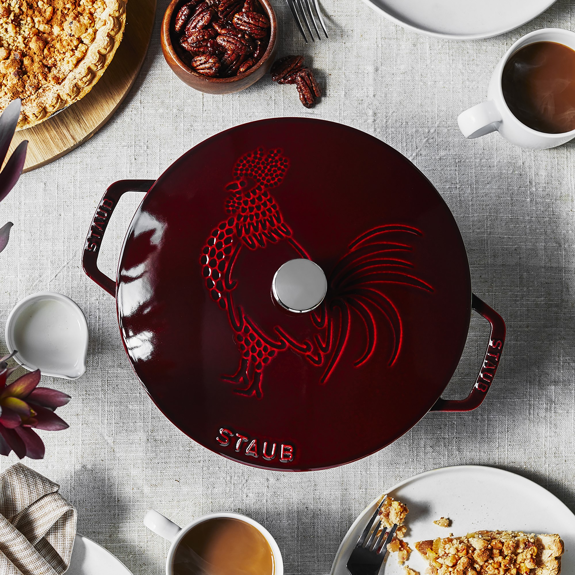 Staub Enameled Cast Iron Essential French Oven, Rooster Design