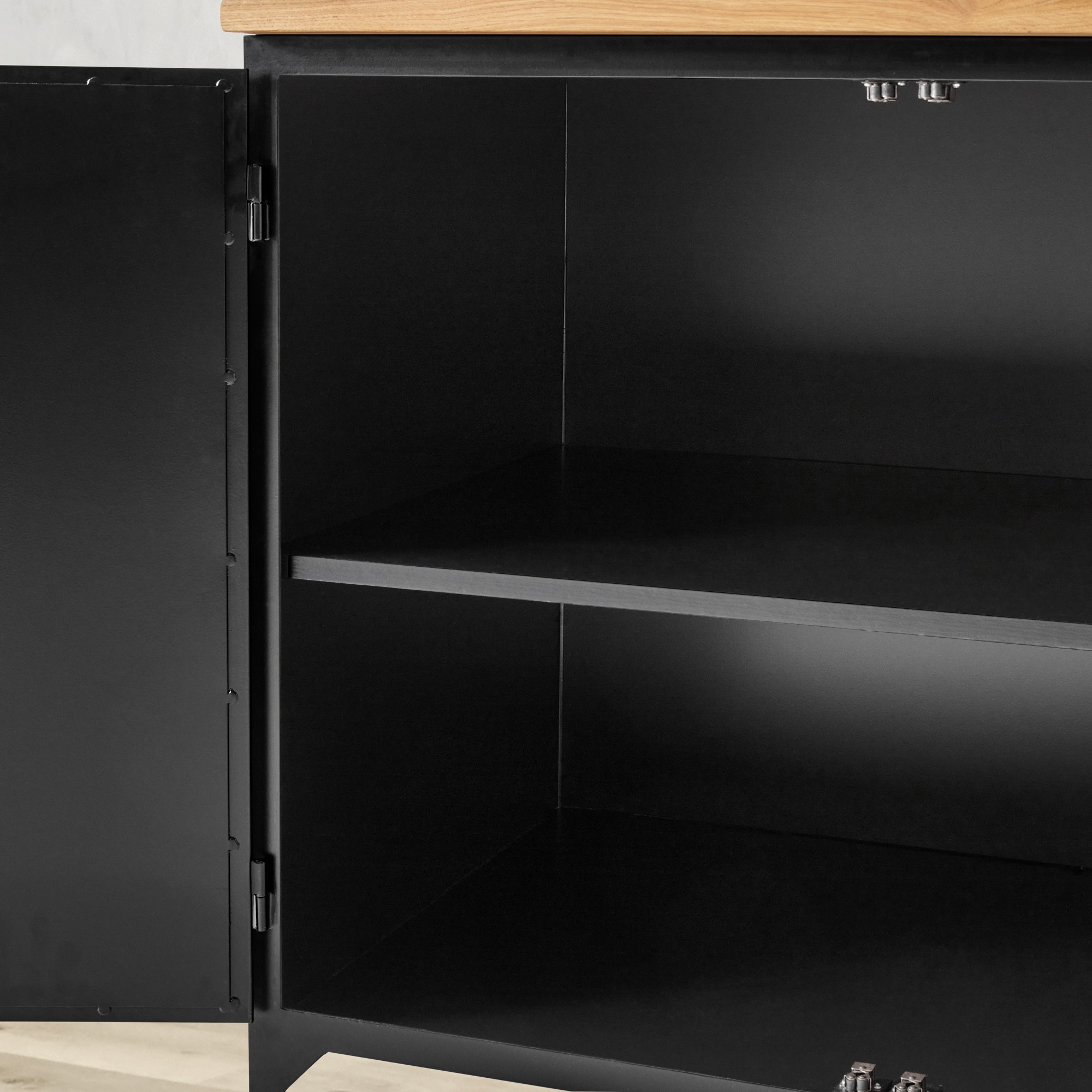 Colt 2- Door Glass Storage Cabinet with Counter (40)