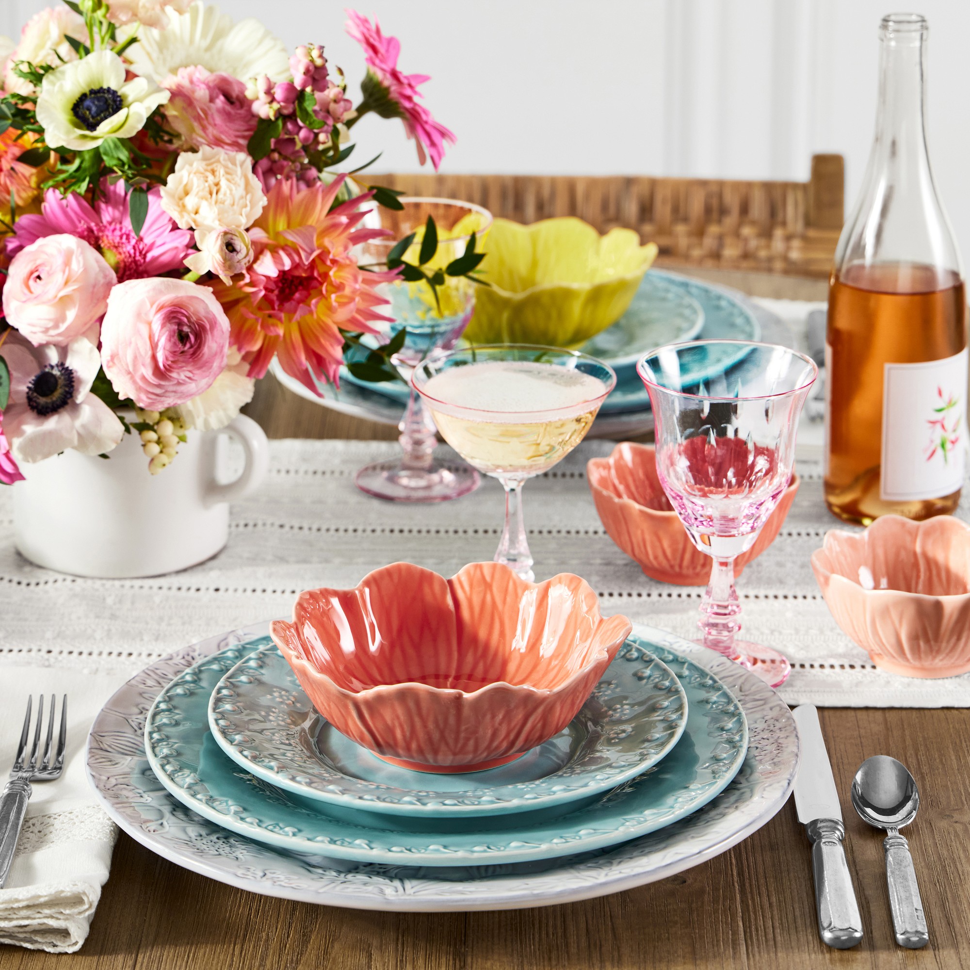 Bordallo Pinheiro Flora Cereal Bowls, Set of 4