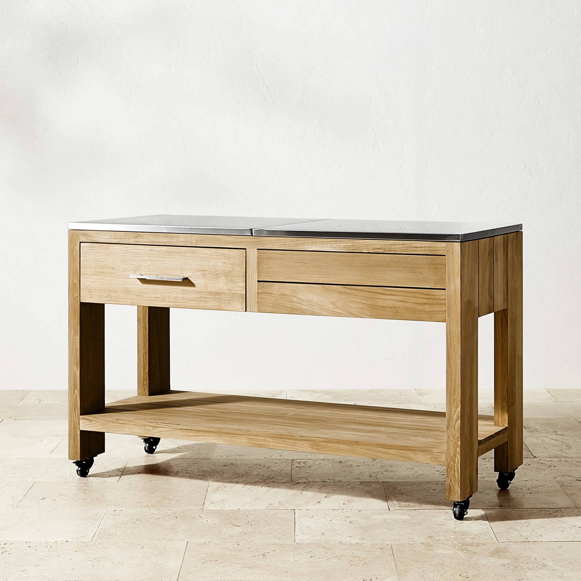 Larnaca Outdoor Teak Prep Table (58)