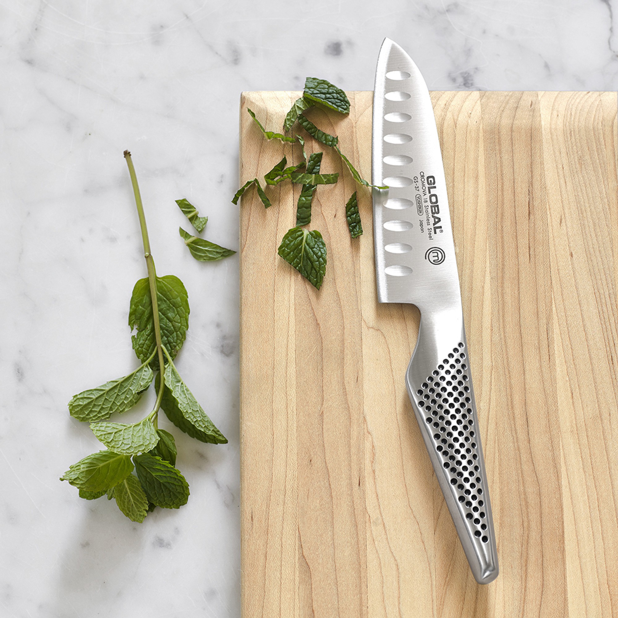 Global Classic Hollow-Ground Santoku Knife, 5