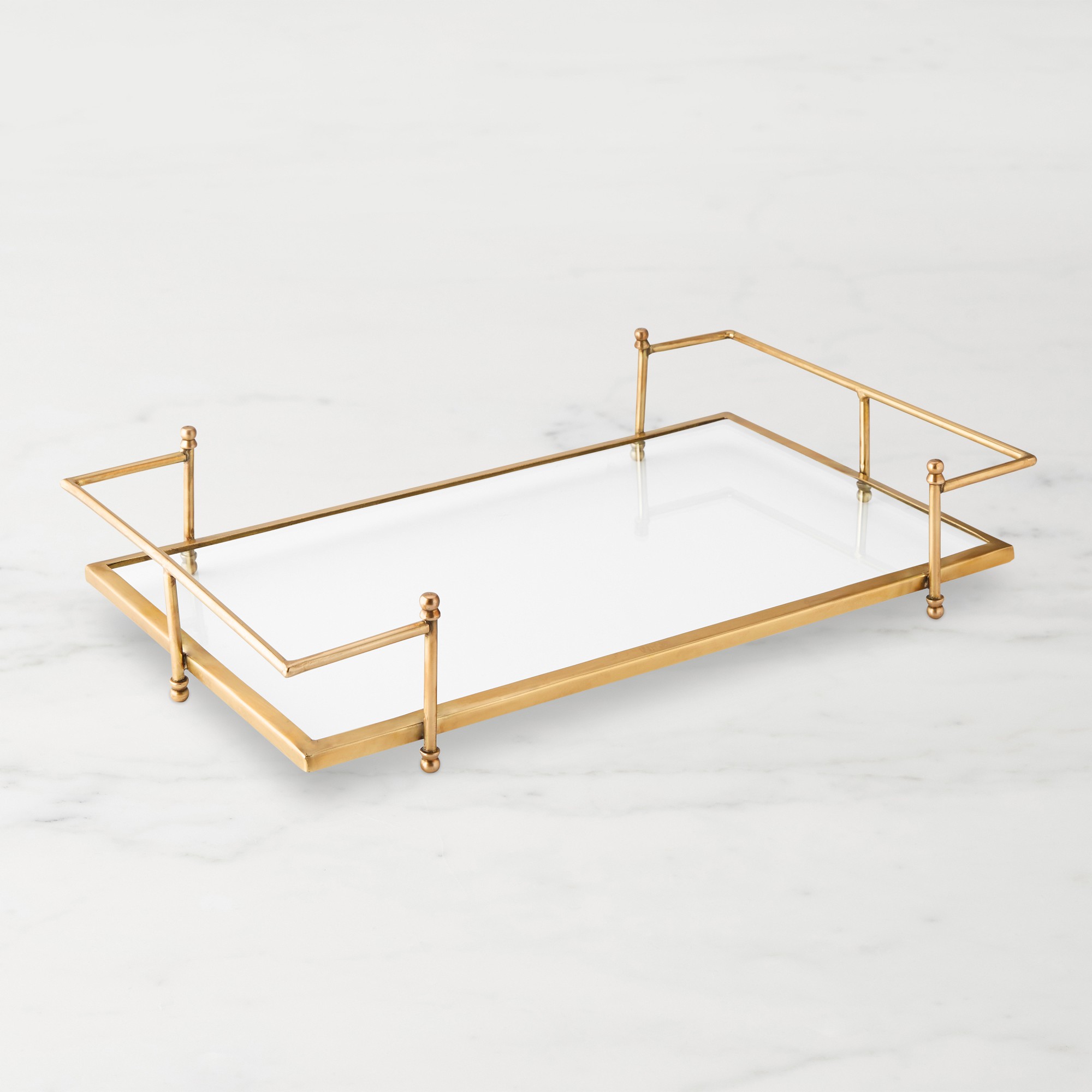 Antique Brass and Glass Tray