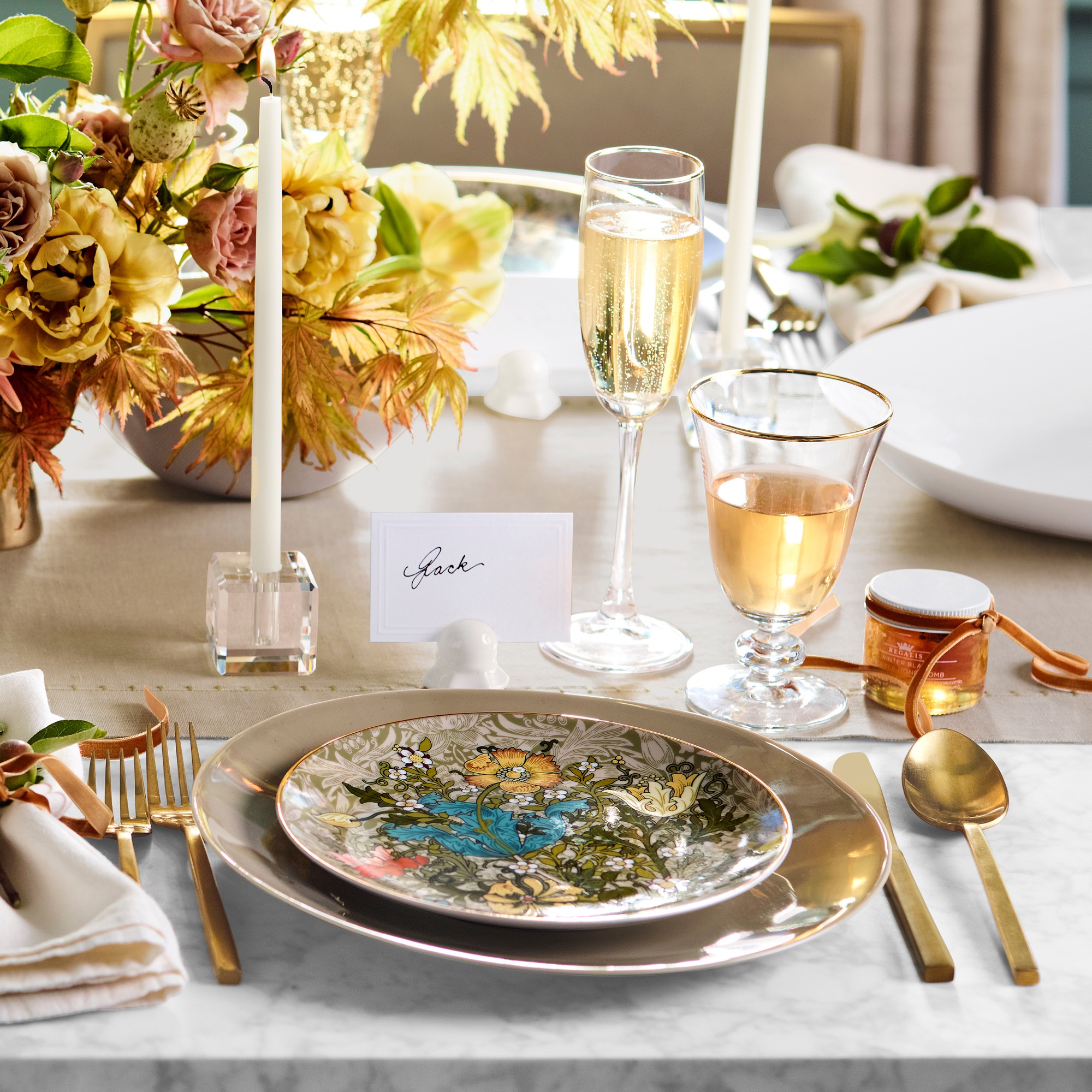 Gold Rim Goblets, Set of 4