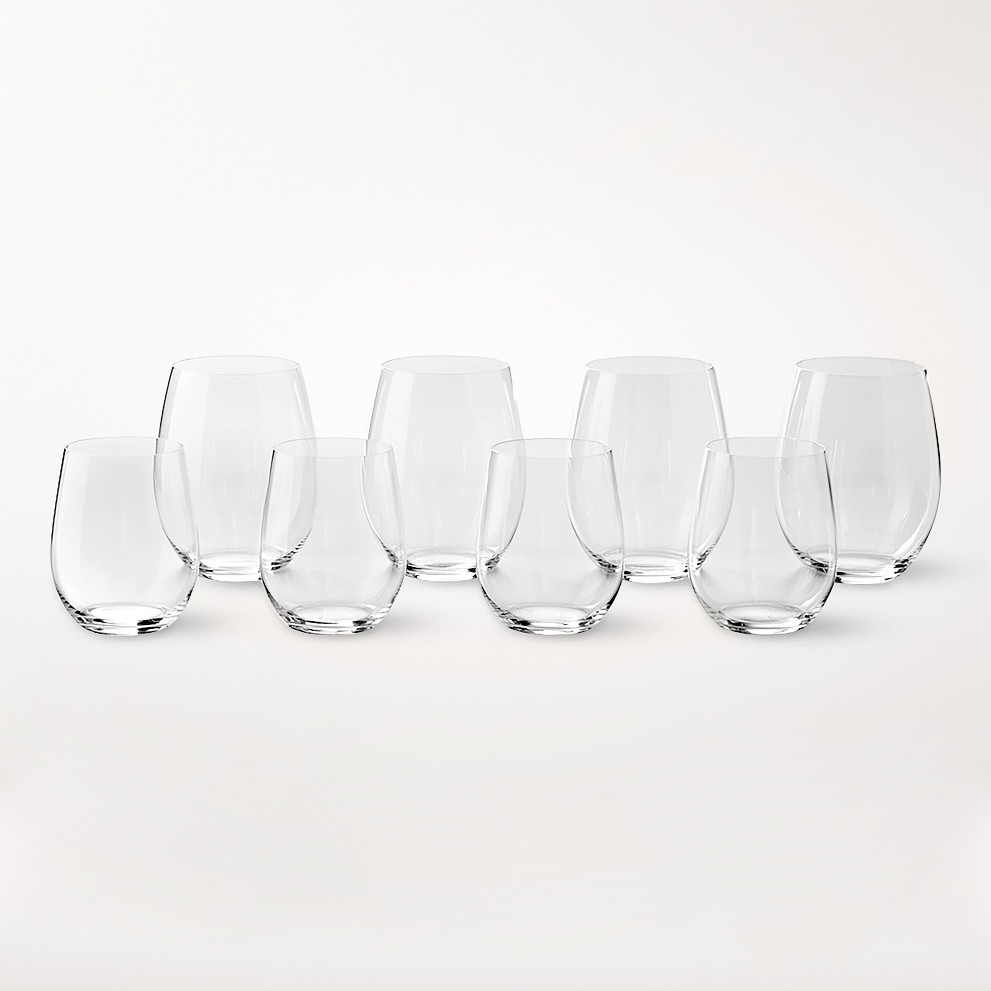 Riedel O Stemless Mixed Chardonnay & Cabernet Wine Glasses, Pay-6 Get 8 Set