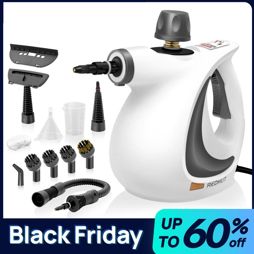 REDHUT Tragbarer Dampfreiniger 12 Zubehörteile, hoher Druck und umweltfreundlich, Desodorierung und Desinfektion im Haushalt, Küche und Bad