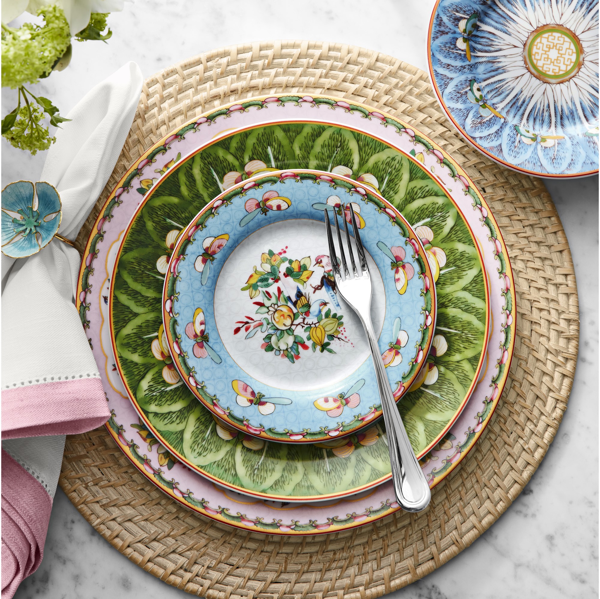 Famille Rose Salad Plates