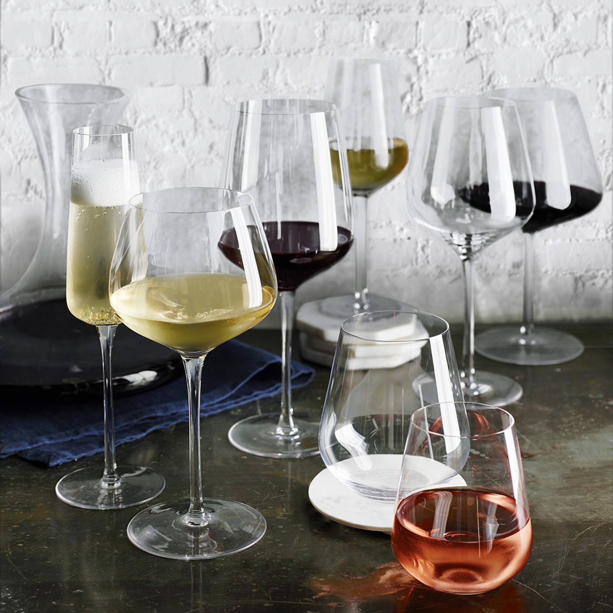 Williams Sonoma Estate Champagne Wine Glasses