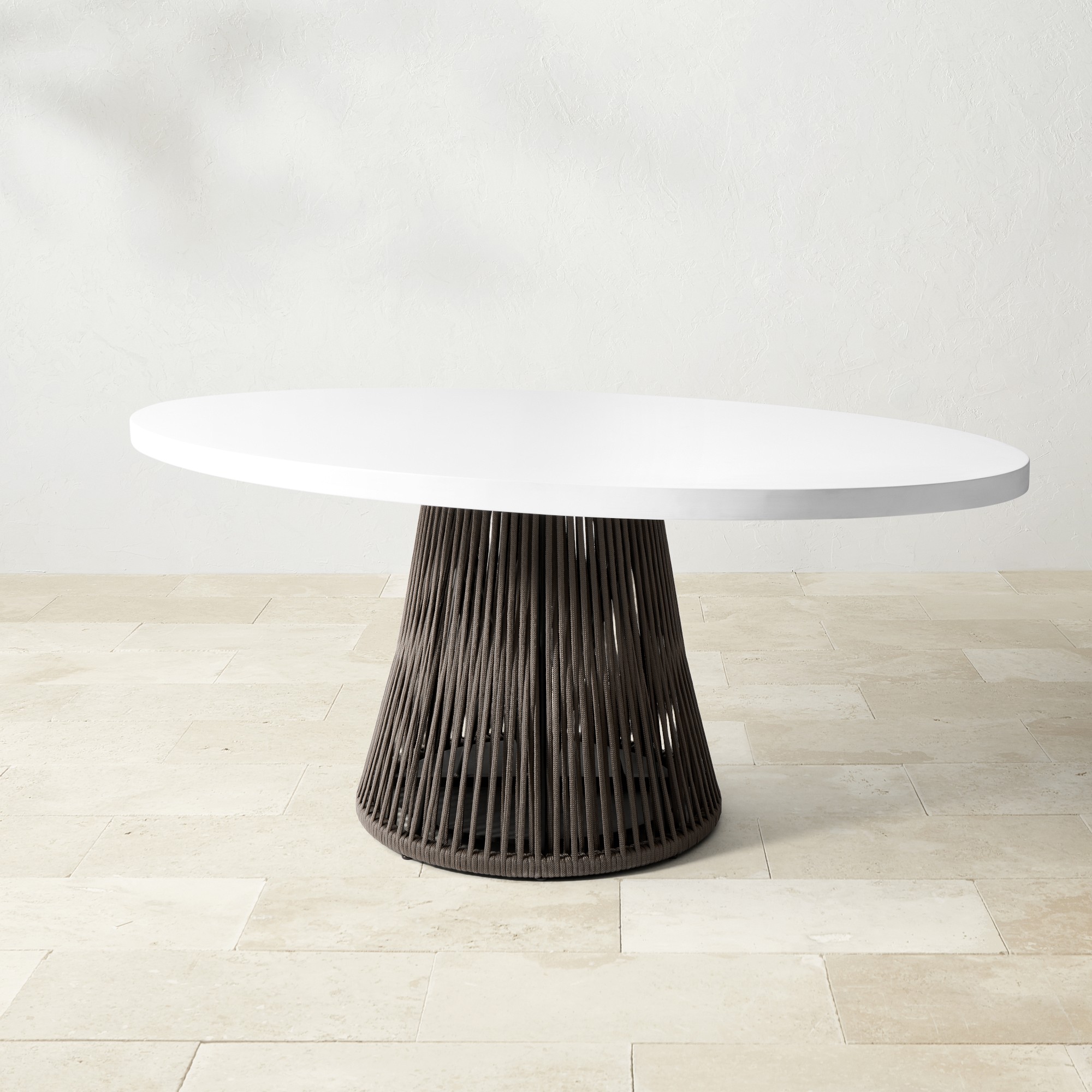 Pasadena Outdoor Fiberstone and Rope Oval Dining Table (72)