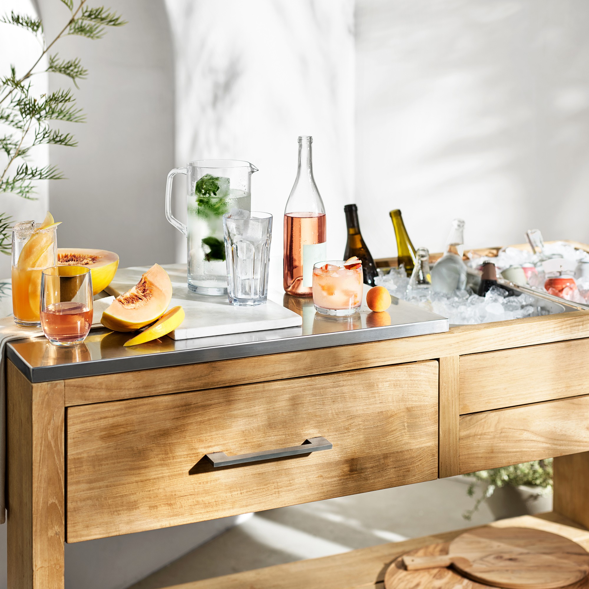 Larnaca Outdoor Teak Prep Table (58)