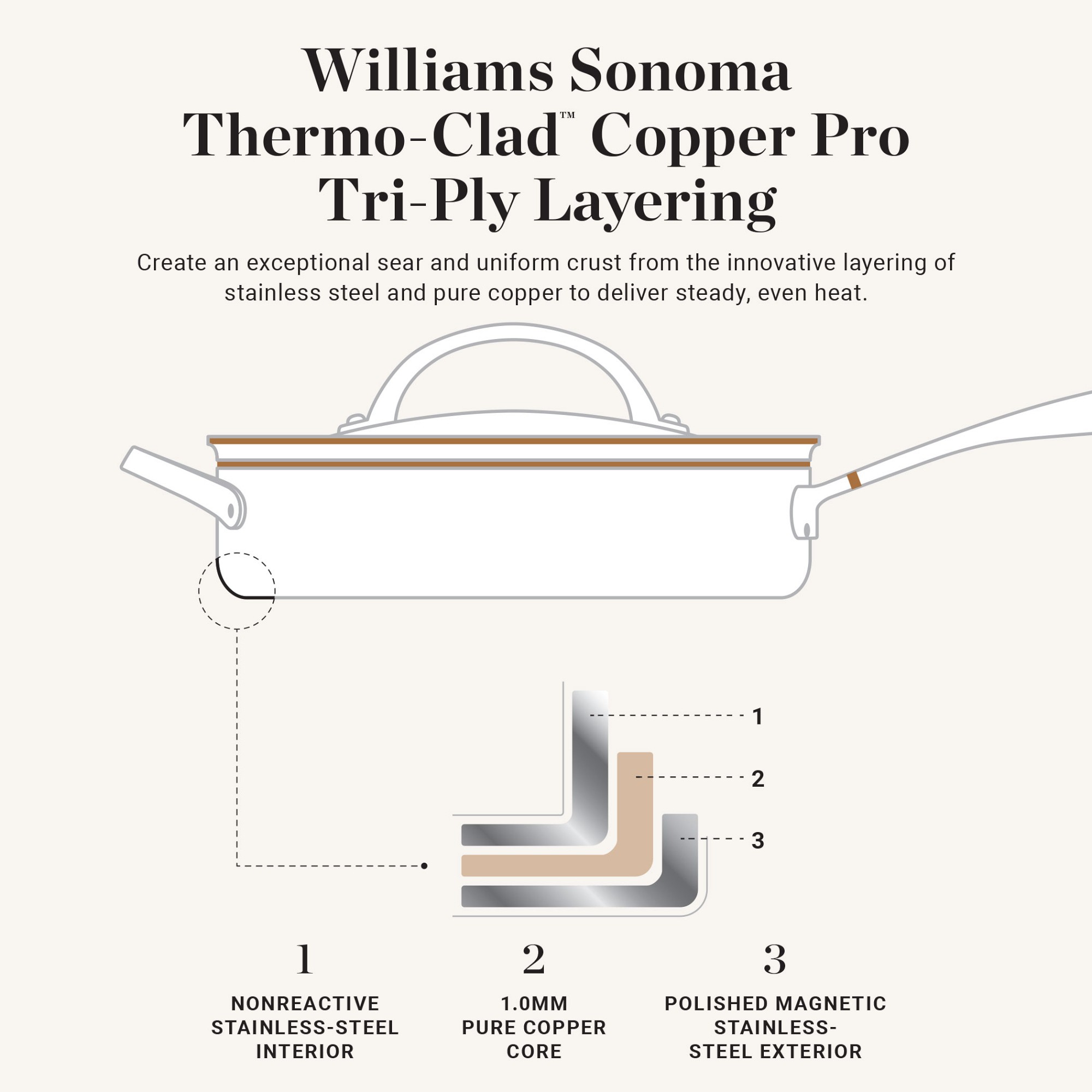 Williams Sonoma Signature Thermo-Clad™ Copper Pro Nonstick Fry Set, 8 & 10