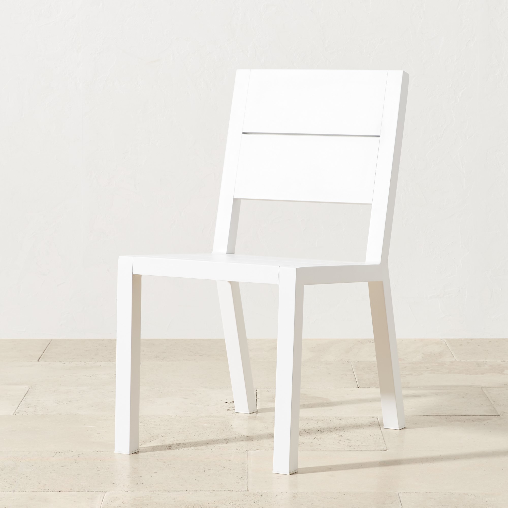 Larnaca Outdoor White Metal Dining Side Chair