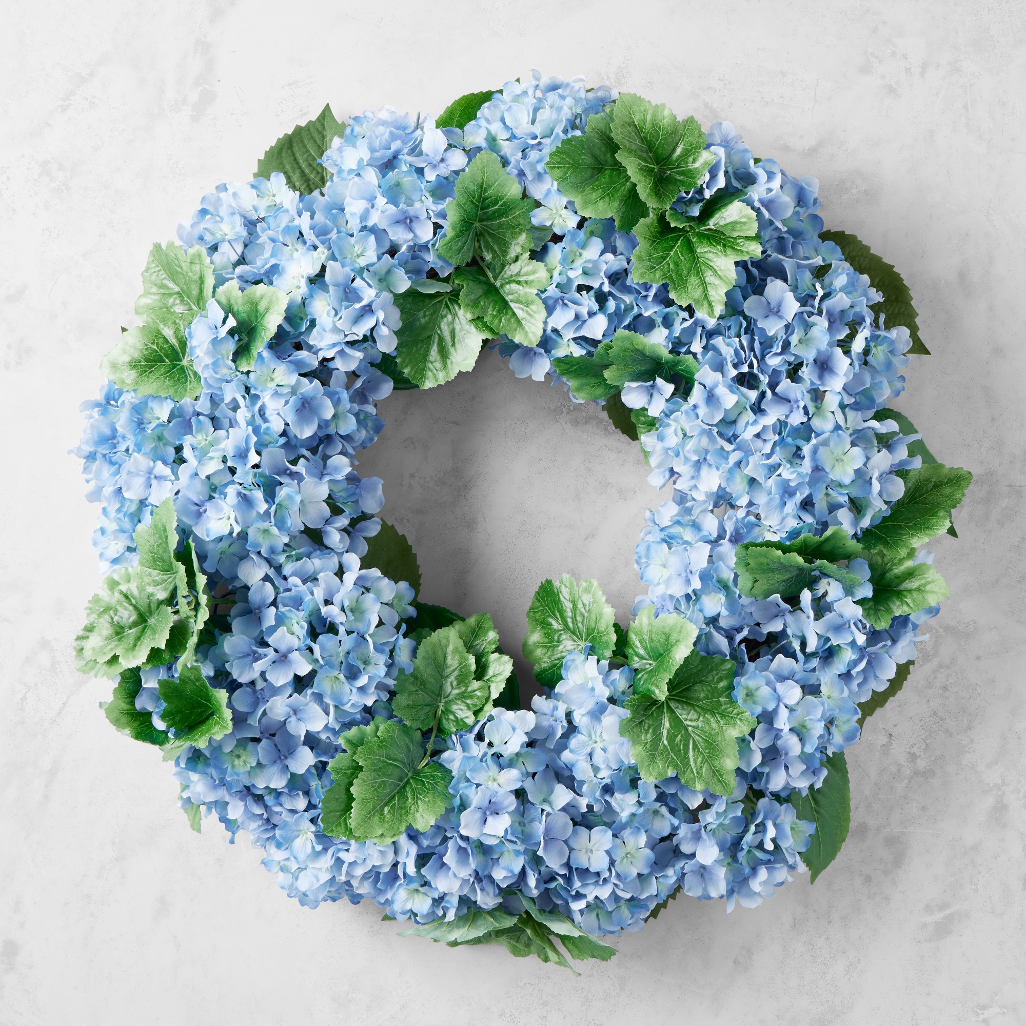 UV Protected Faux Blue Hydrangea Wreath, 27