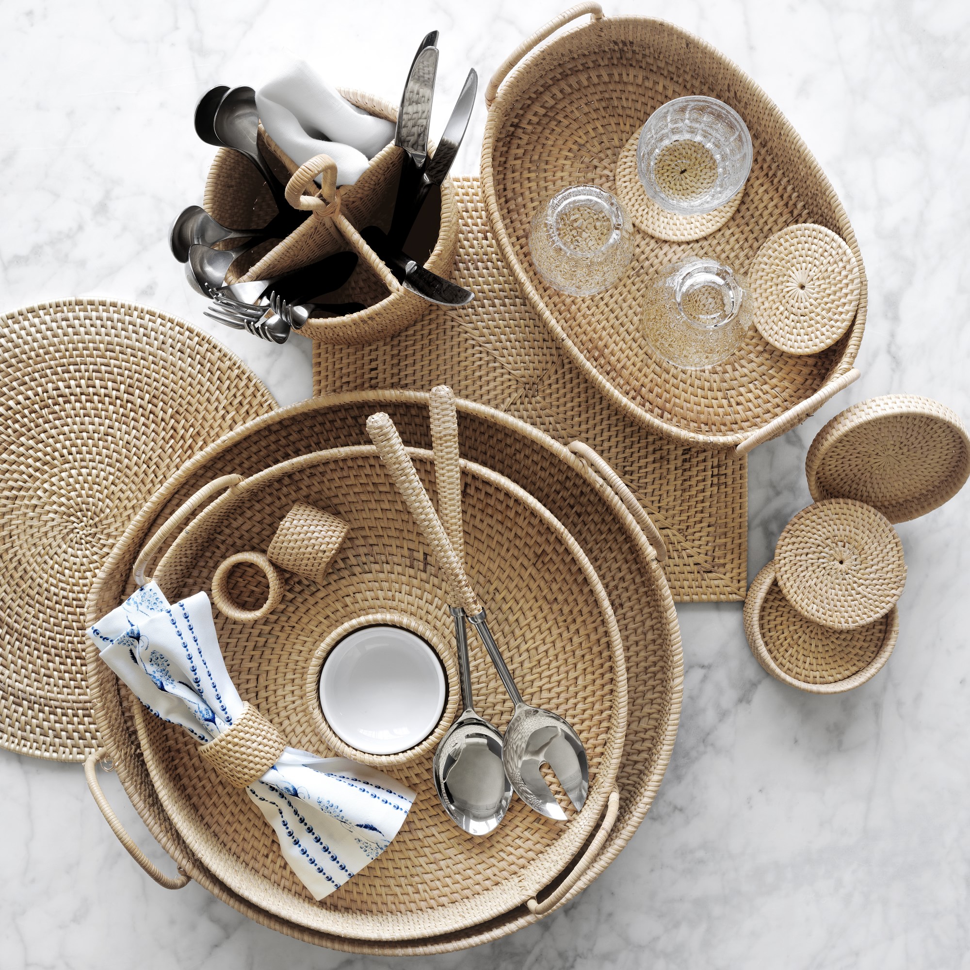 Light Woven Salad Servers