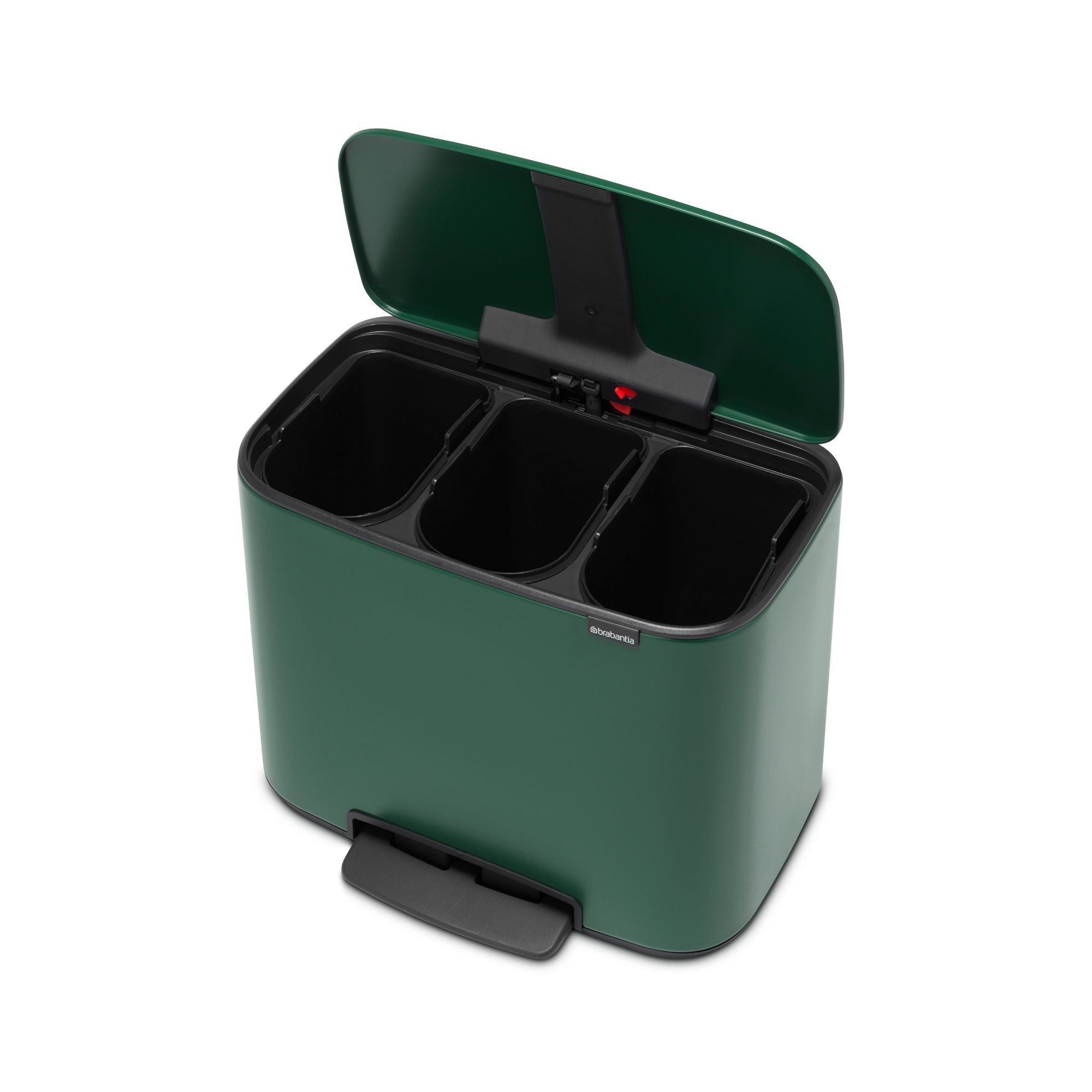 Brabantia Bo Step On Multi Compartment Recycling Trash Can, 3 x 3 Gallon