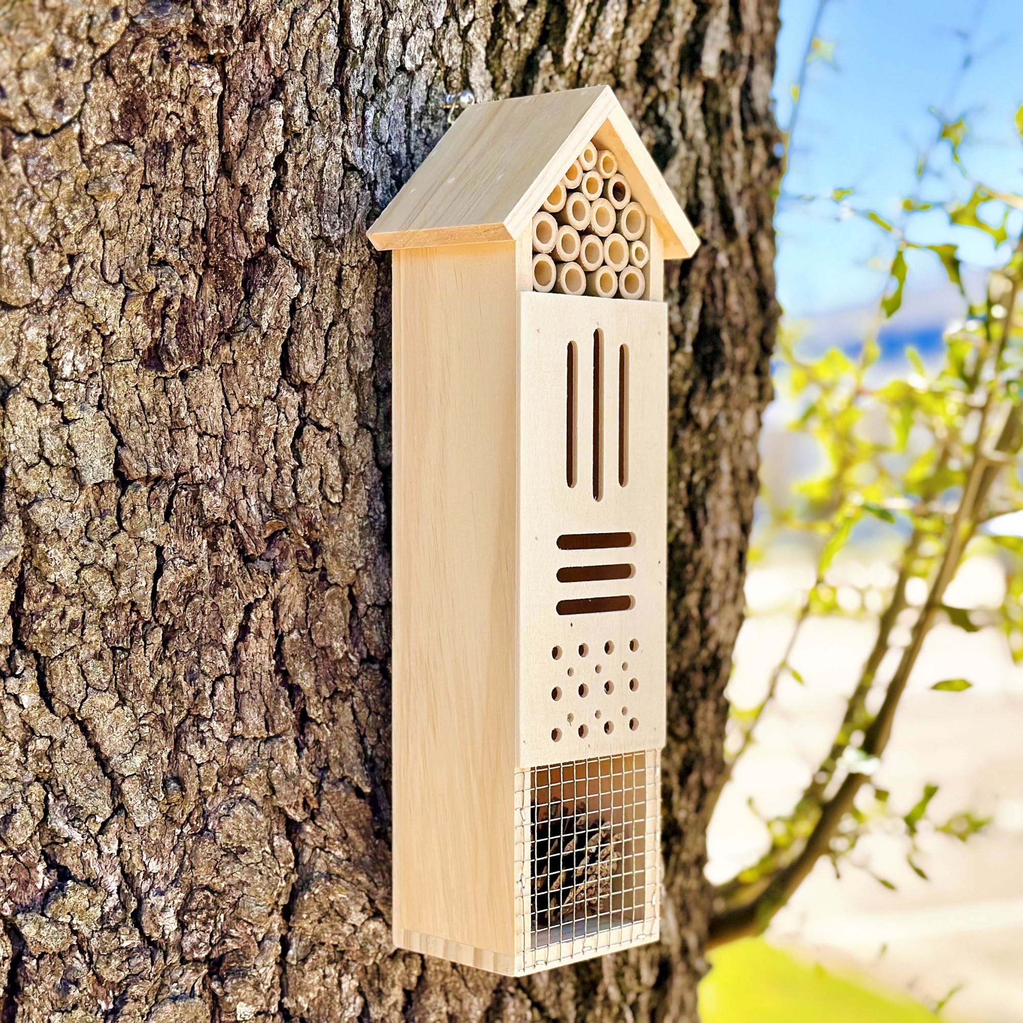 Pollination Palace 5 Compartment Wooden House for Bees, Butterflies, Ladybugs, & Insects
