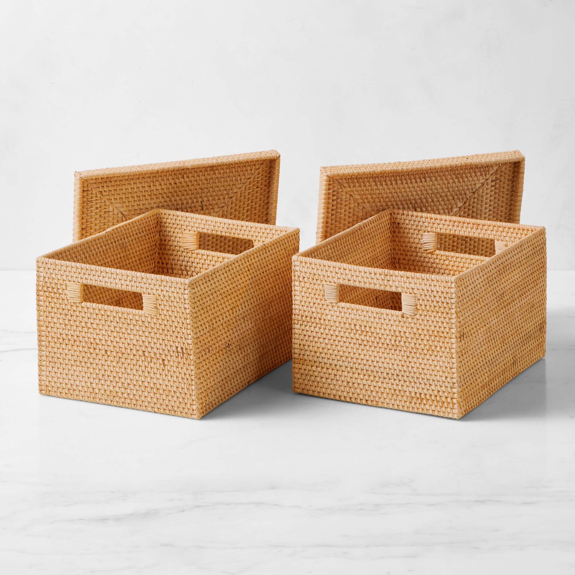 Hold Everything Rattan Lidded Baskets