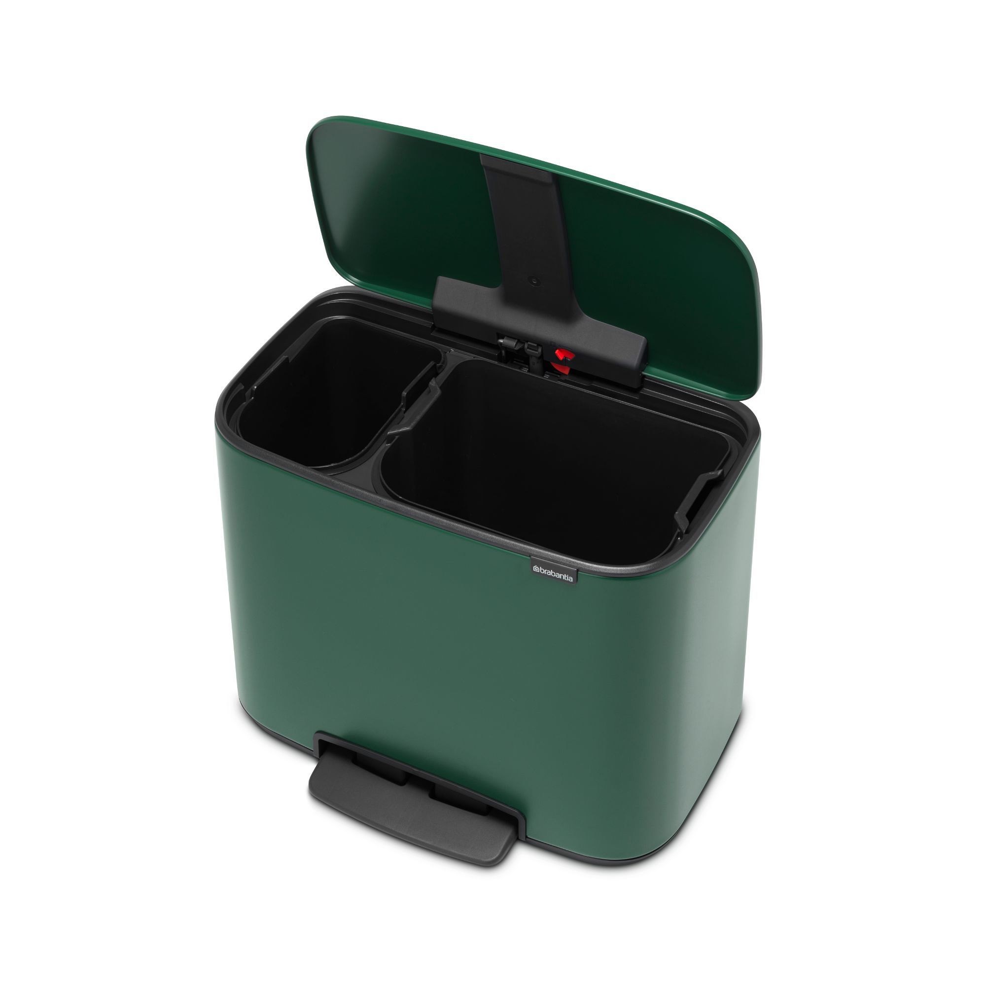 Brabantia Bo Step On Dual Compartment Recycling Trash Can, 3 + 6 Gallon