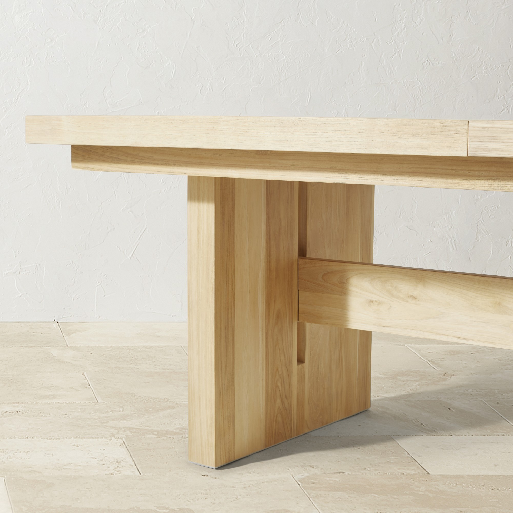 San Clemente Outdoor Natural Teak Rectangular Dining Table (84)