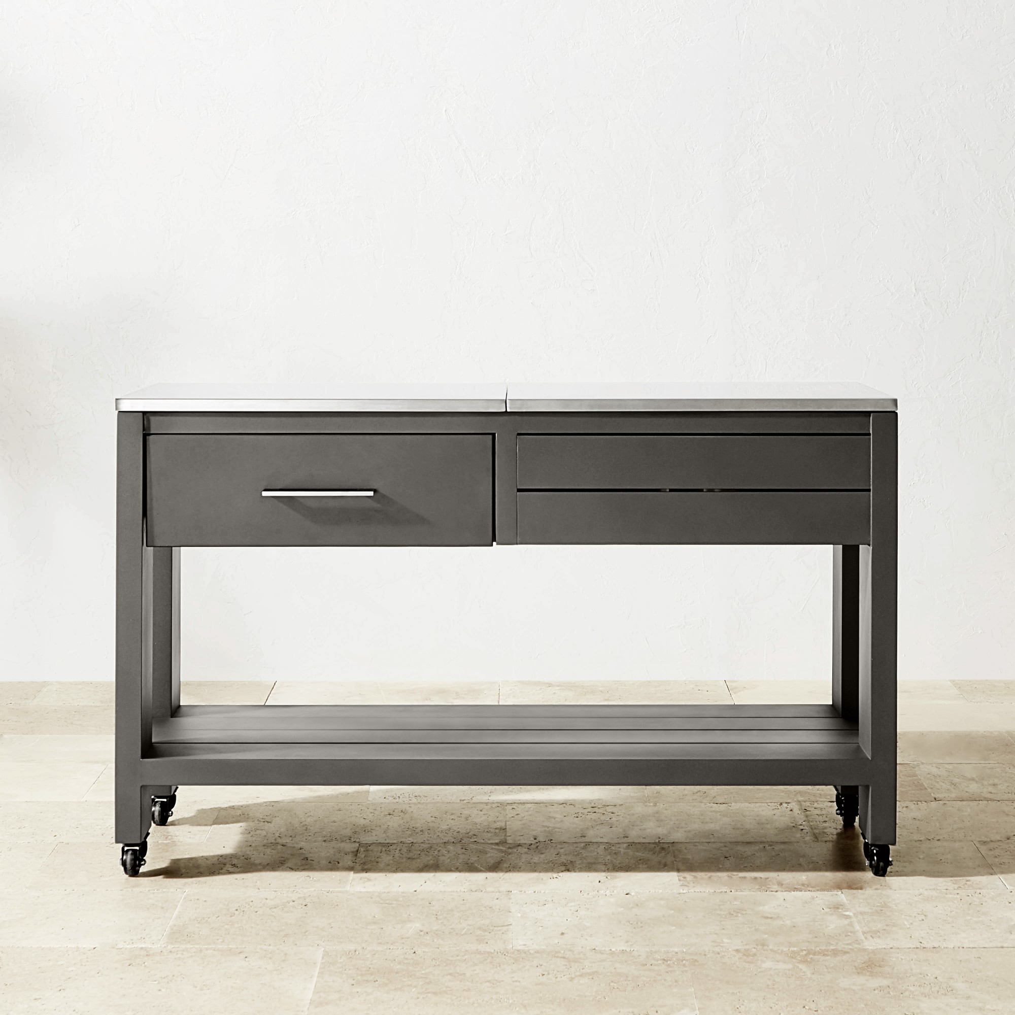 Larnaca Outdoor Slate Grey Metal Prep Table (58)