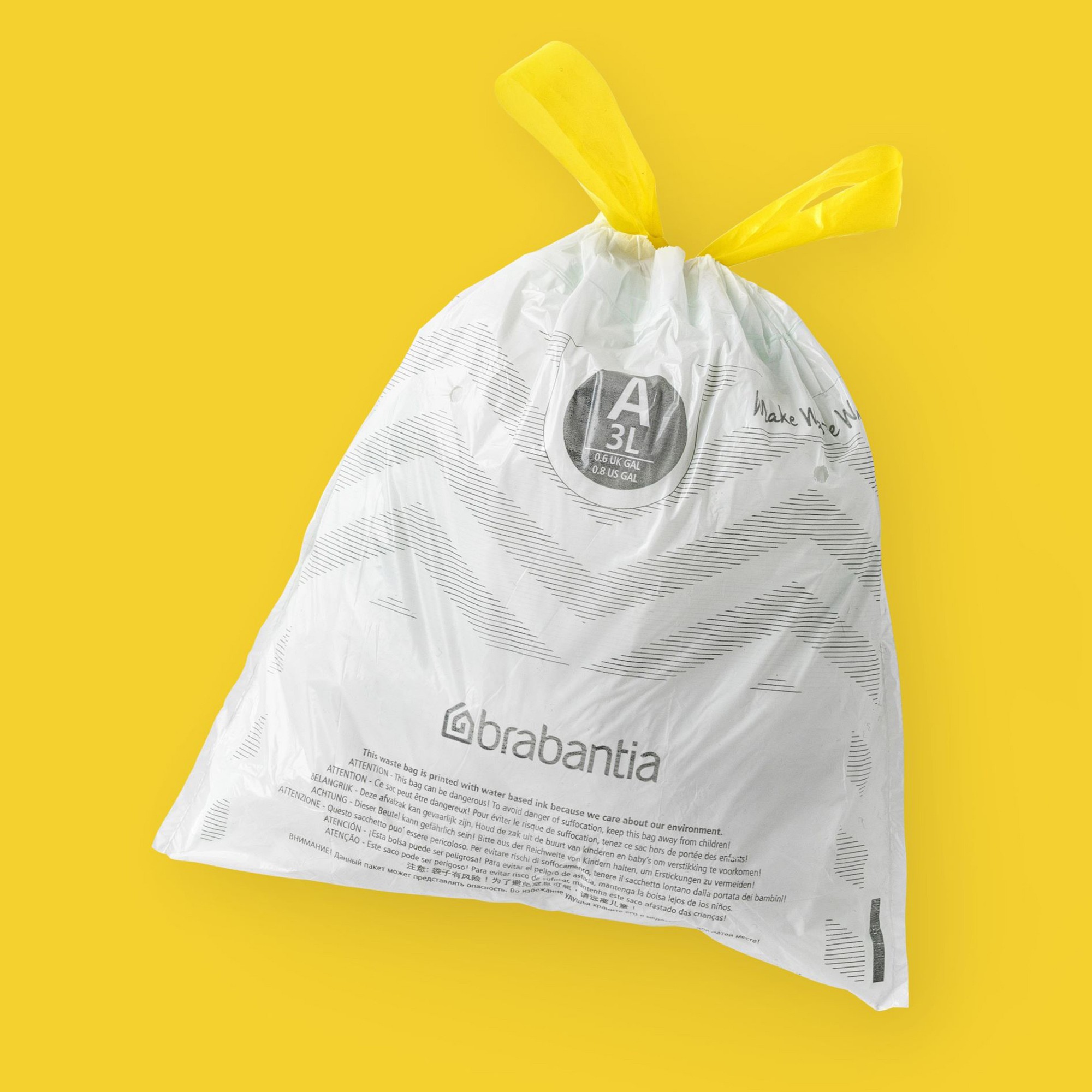 Brabantia PerfectFit Trash Bags, Code A, 0.8 Gallon (3L), 200-Count
