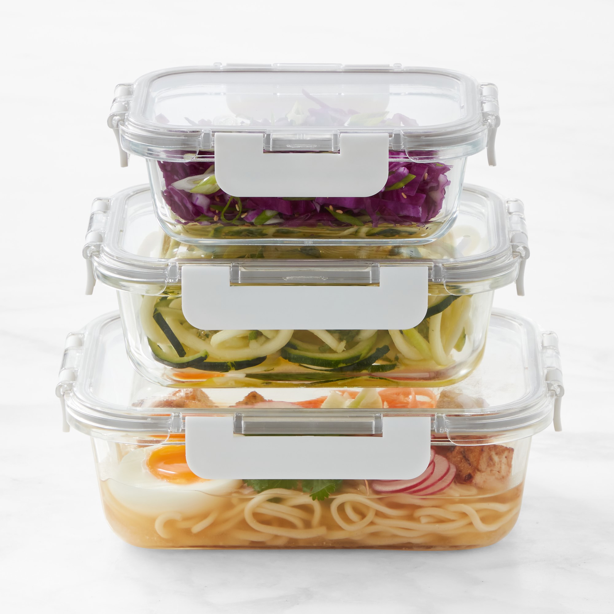 Hold Everything Rectangular Glass Food Storage Containers, 6-Piece Set