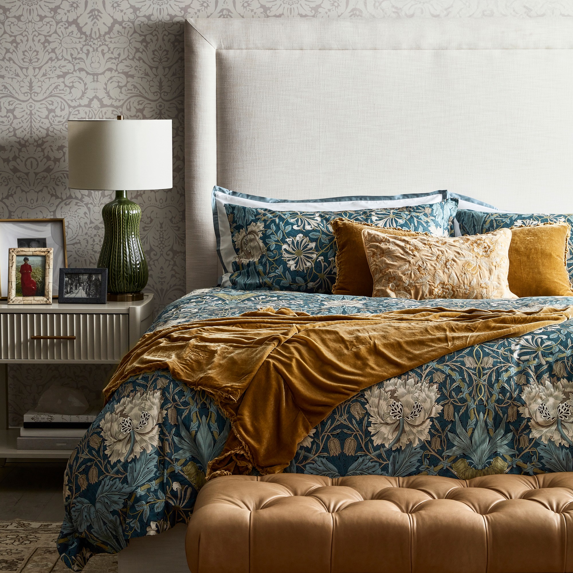 Morris & Co. x Williams Sonoma Home Honeysuckle Tulip Duvet Cover & Shams
