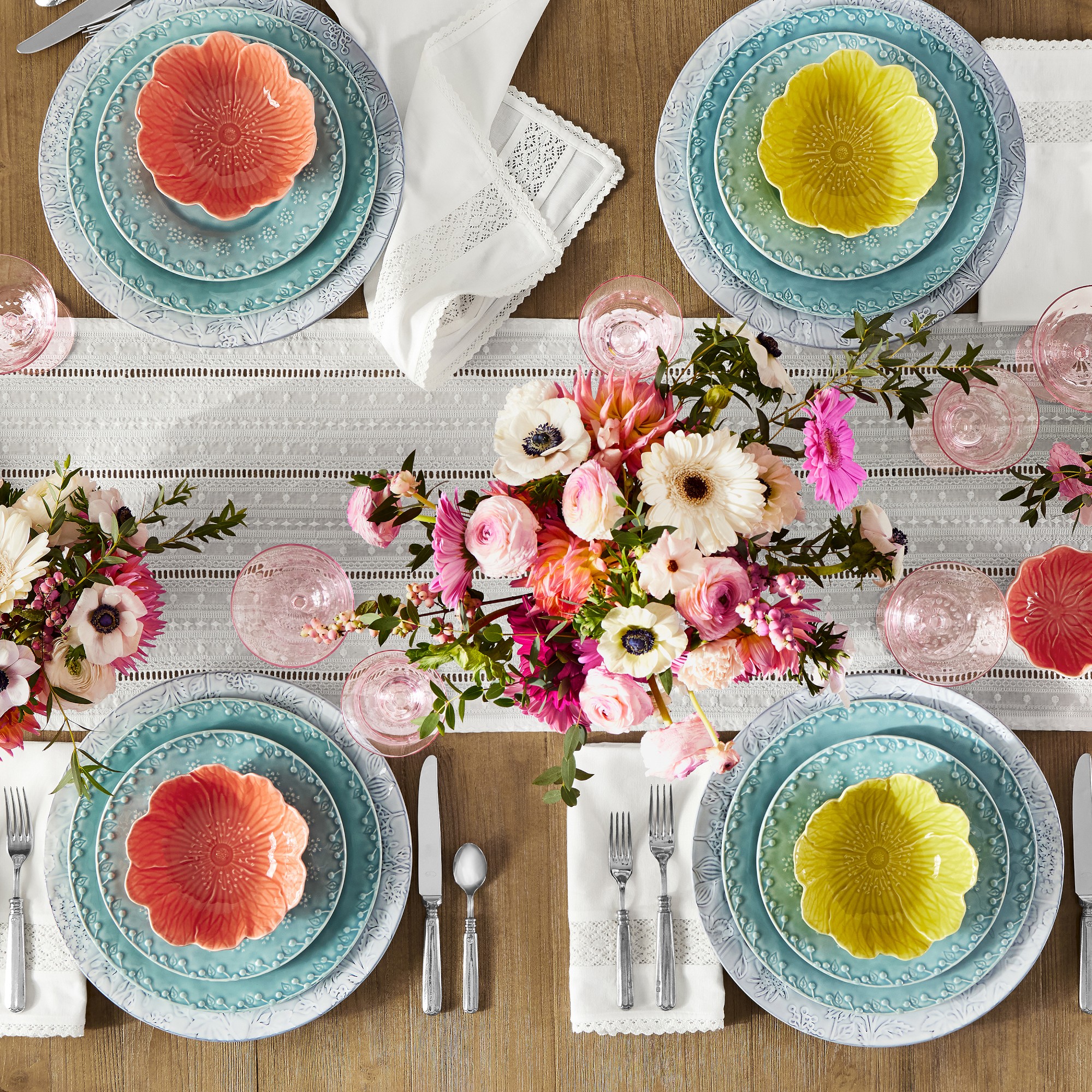 Bordallo Pinheiro Flora Cereal Bowls, Set of 4