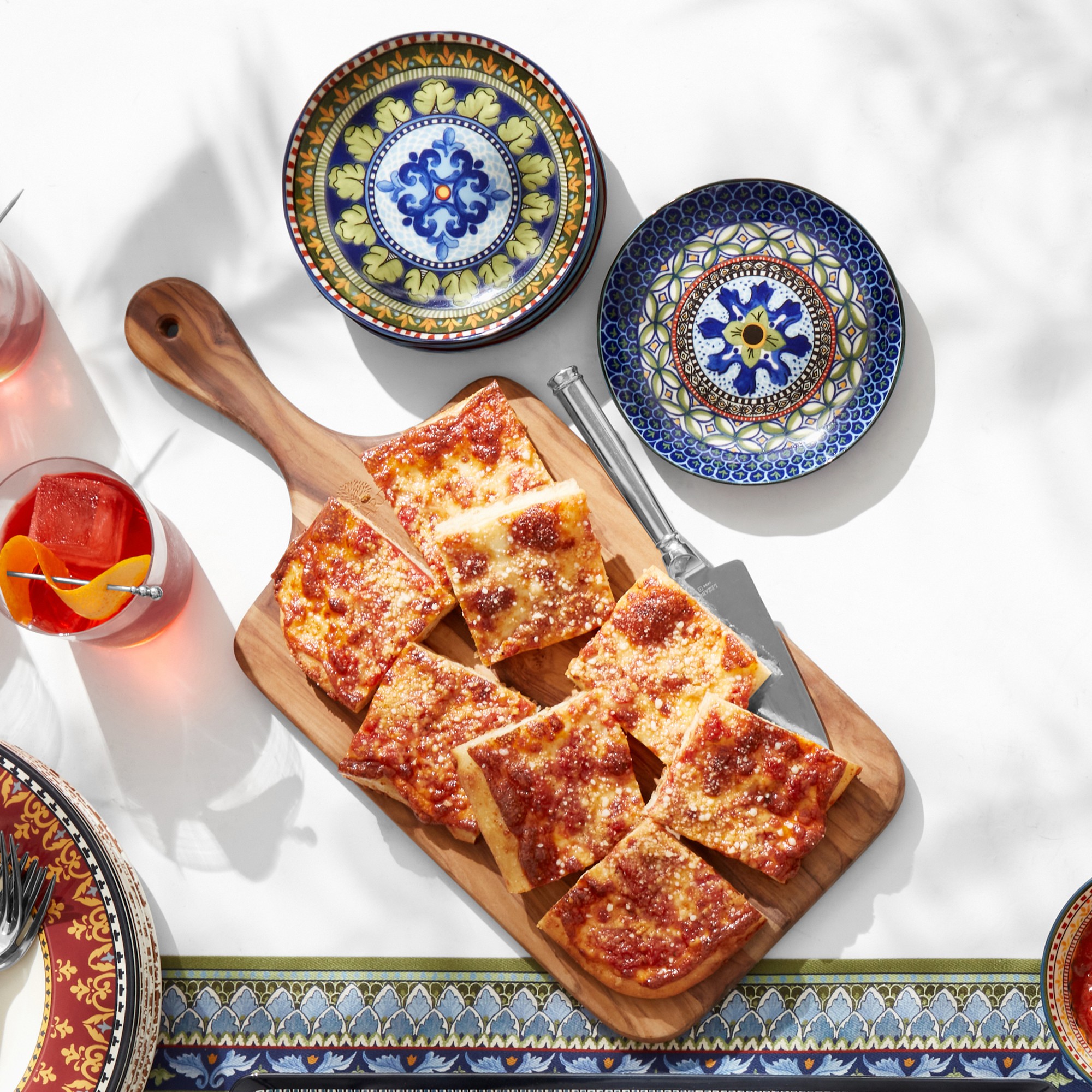 Sicily Ceramic Mixed Appetizer Plates, Set of 4, Blue & Green