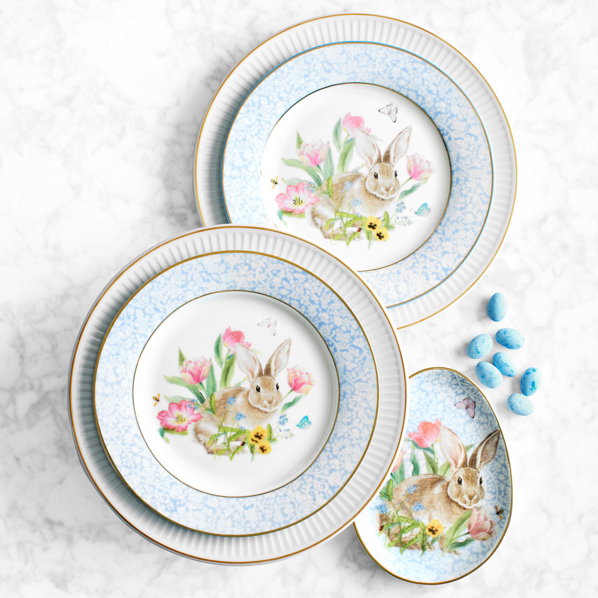 Garden Flowers Appetizer Plates, Set of 4