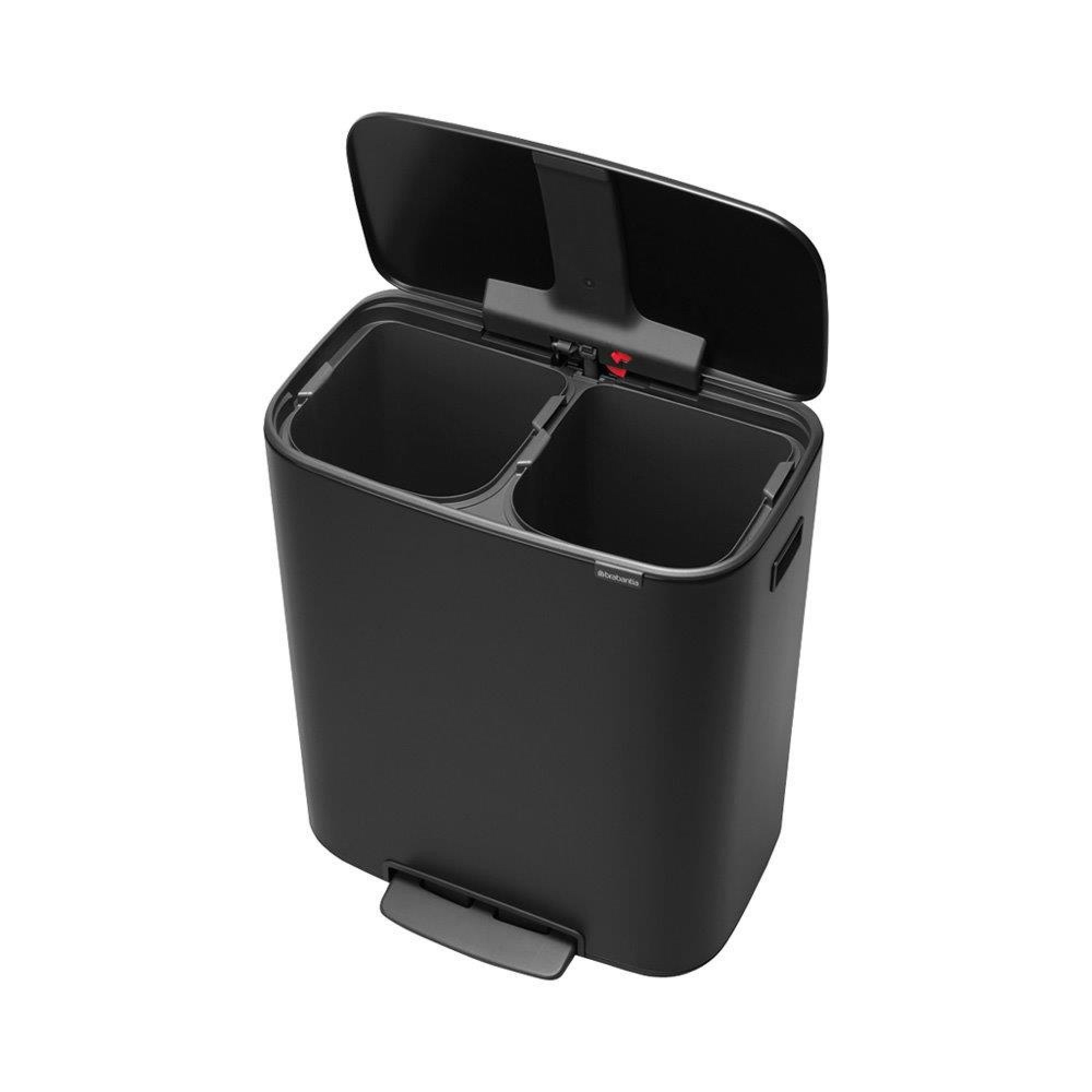 Brabantia Bo Step On Dual Compartment Recycling Trash Can, 2 x 8 Gallon