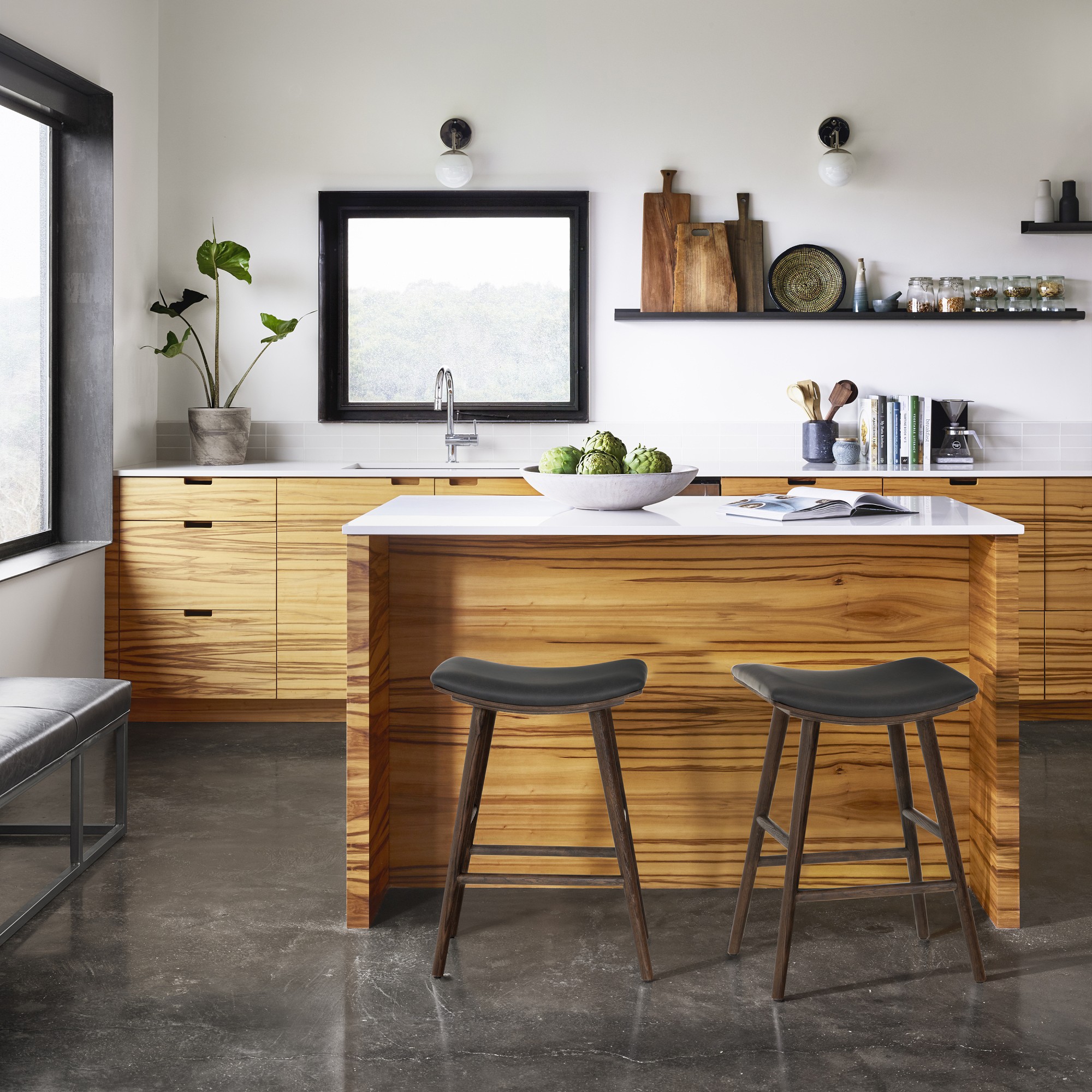 Andalusia Upholstered Saddle Backless Stool