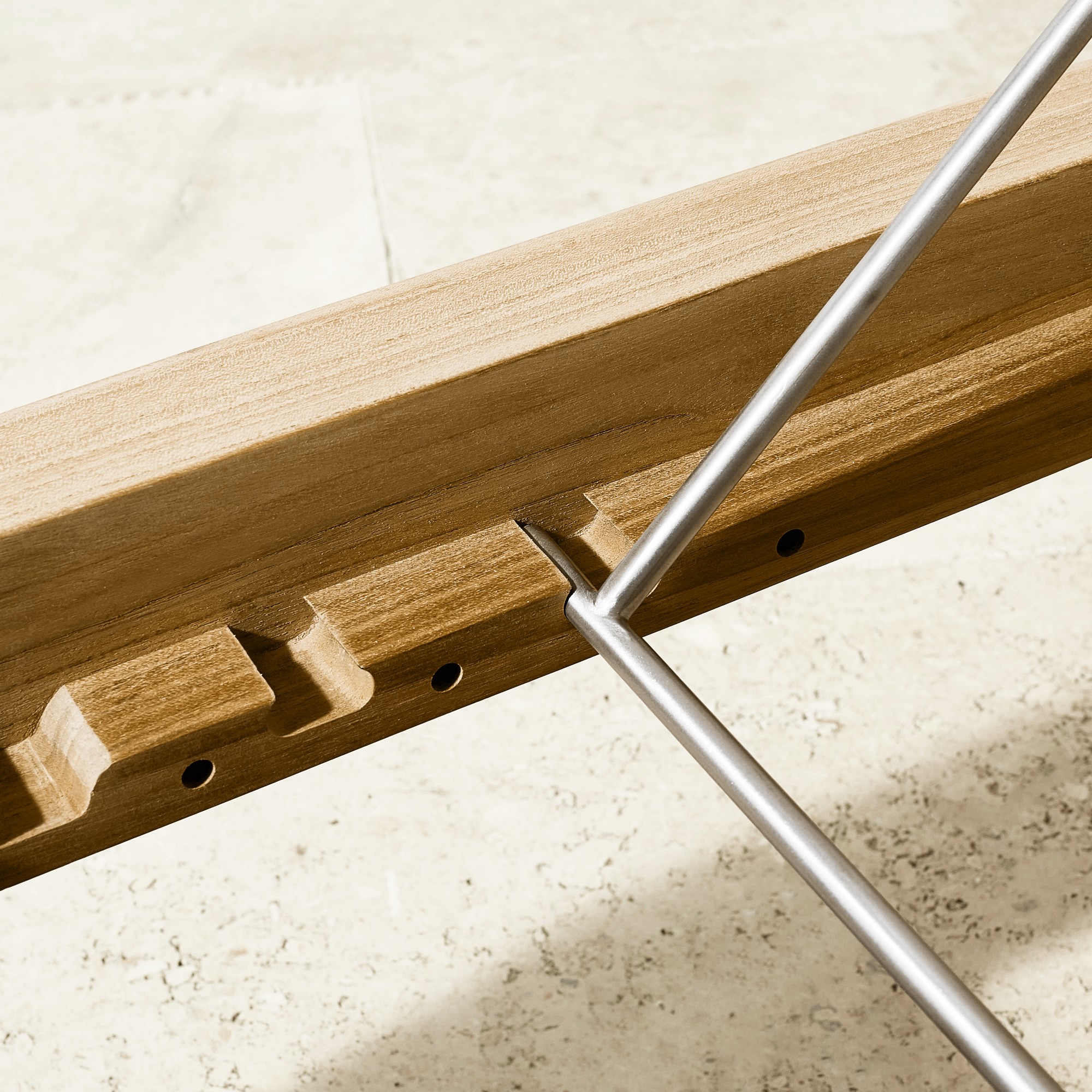 Larnaca Outdoor Natural Teak Chaise