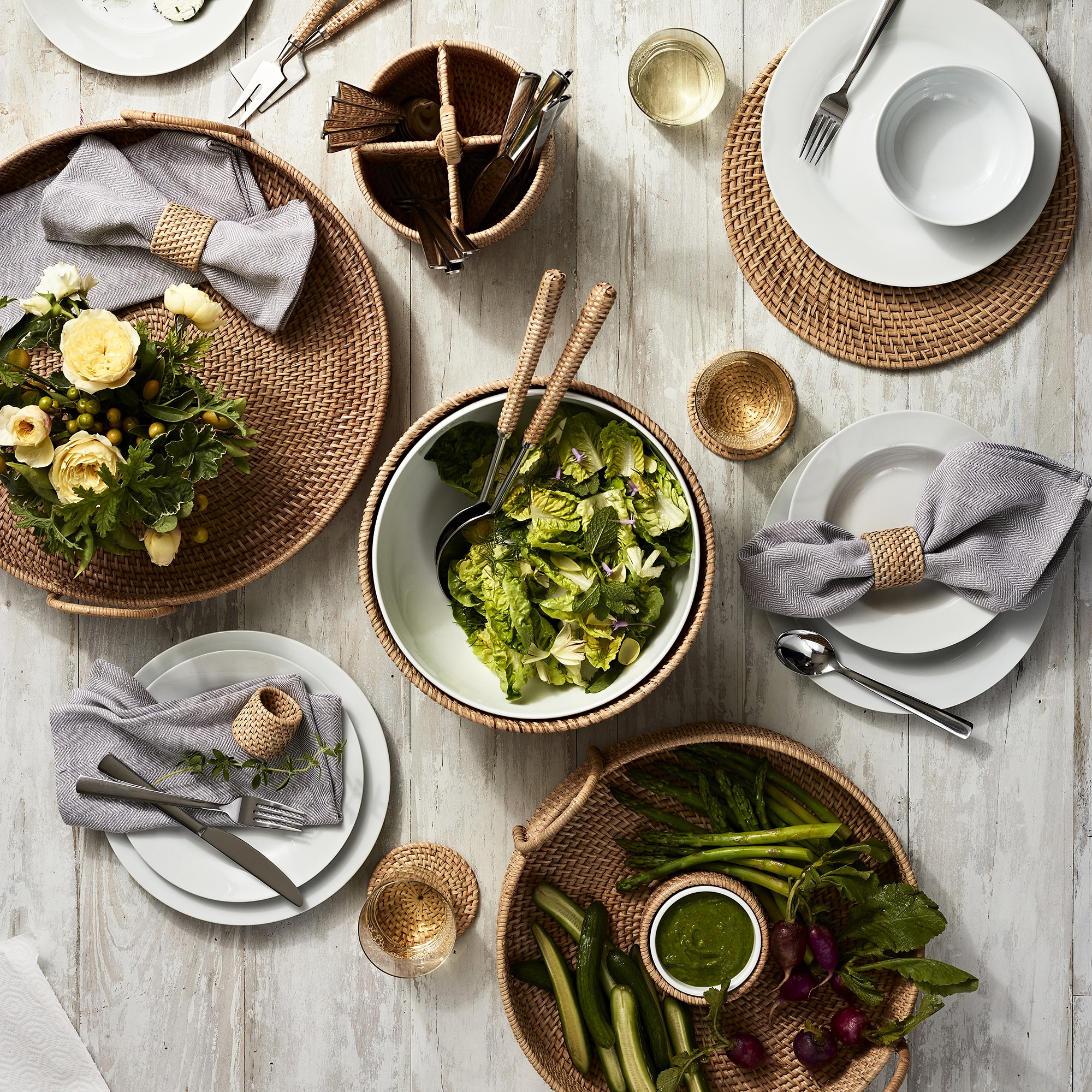 Light Woven Salad Servers