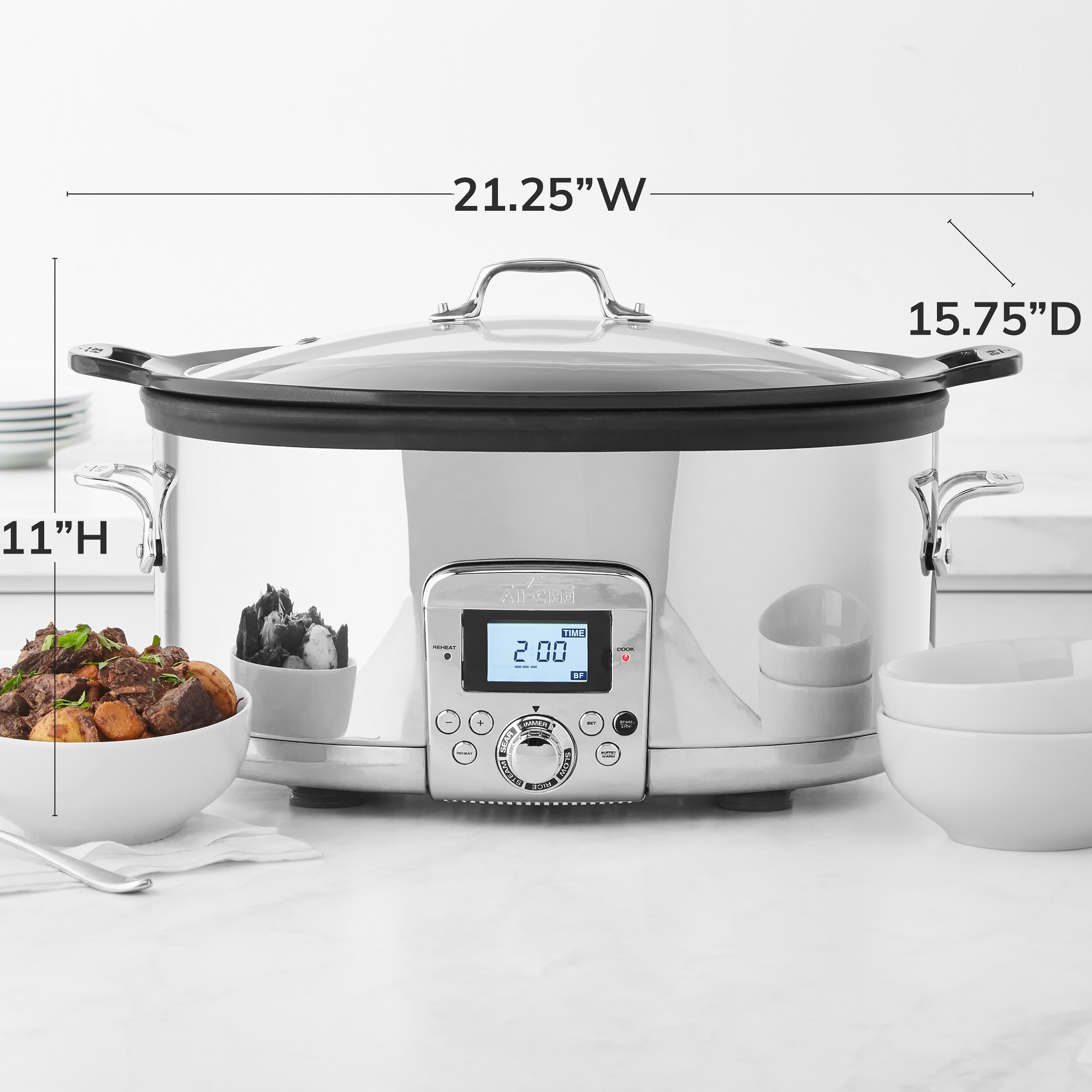 All-Clad Gourmet Plus Slow Cooker, 7-Qt.  with All-In One Browning