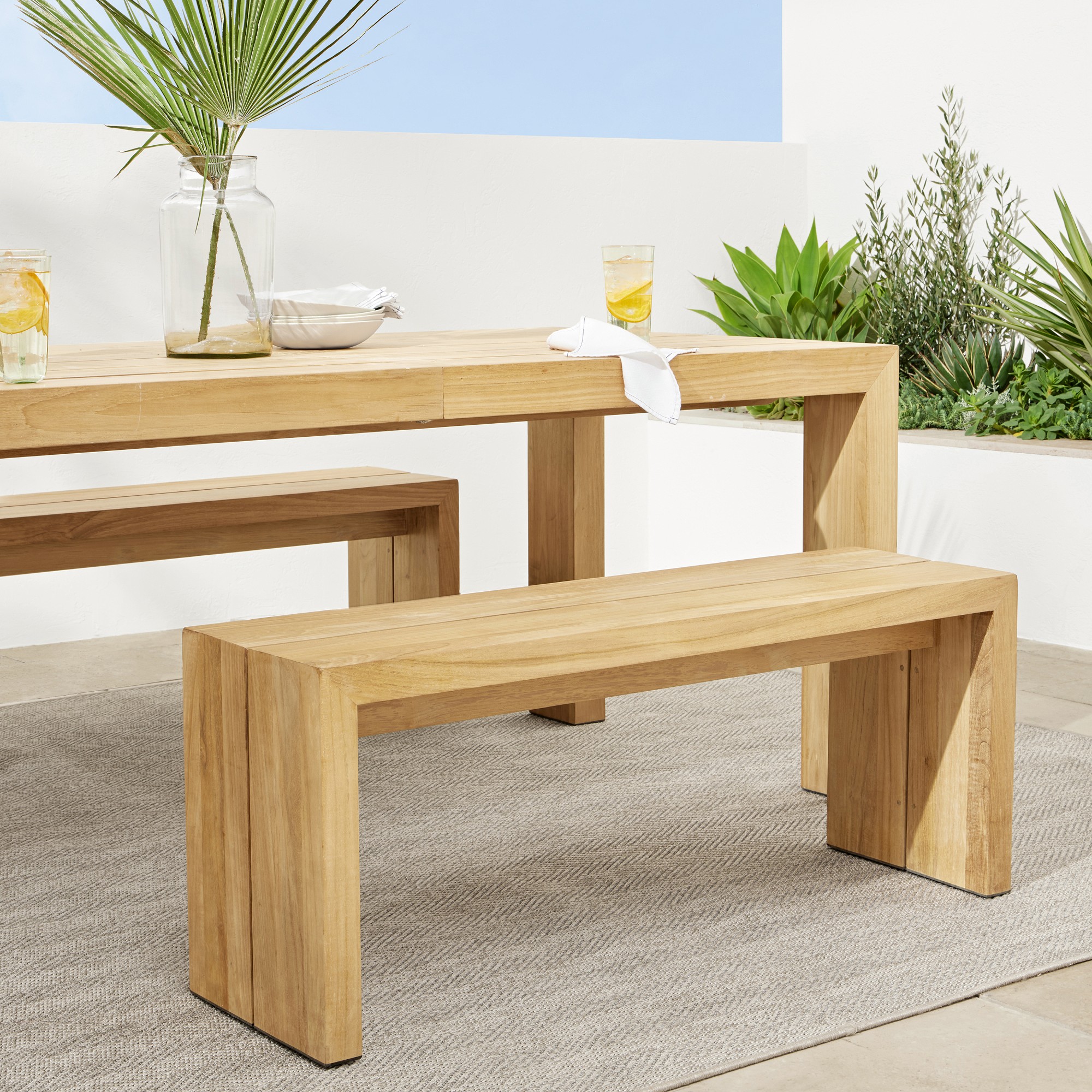 Larnaca Outdoor Teak Dining Bench (46)