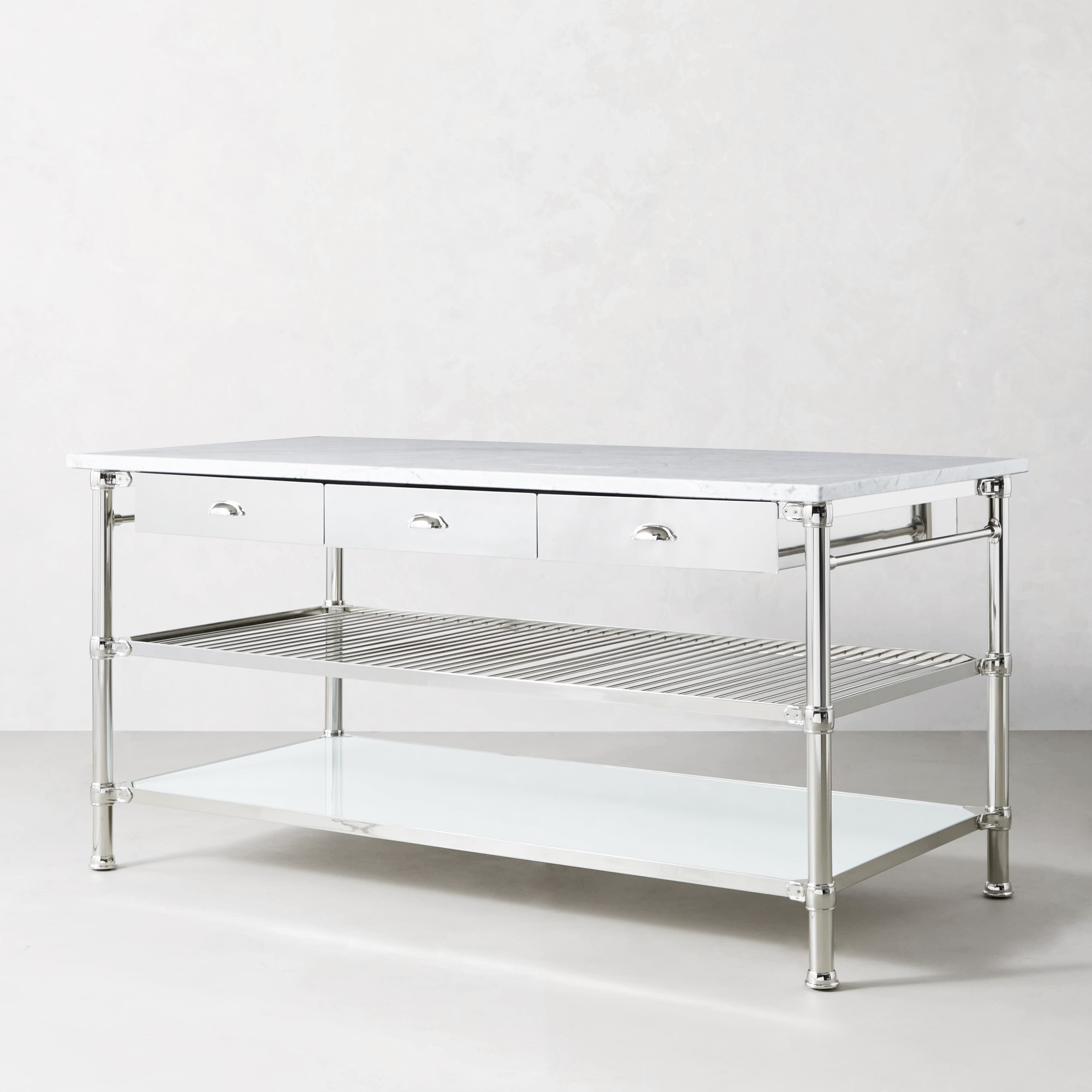 Modular Double Kitchen Island with Marble Top (72)