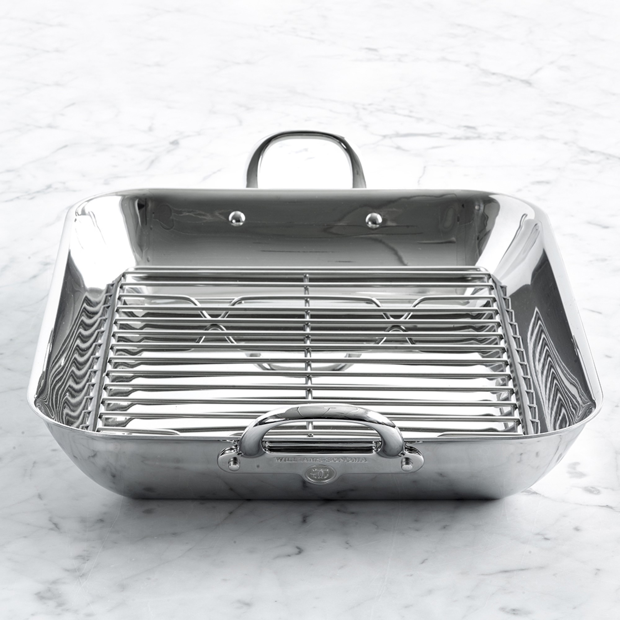 Williams Sonoma Signature Thermo-Clad™ Stainless-Steel Flared Roasting Pan with Rack