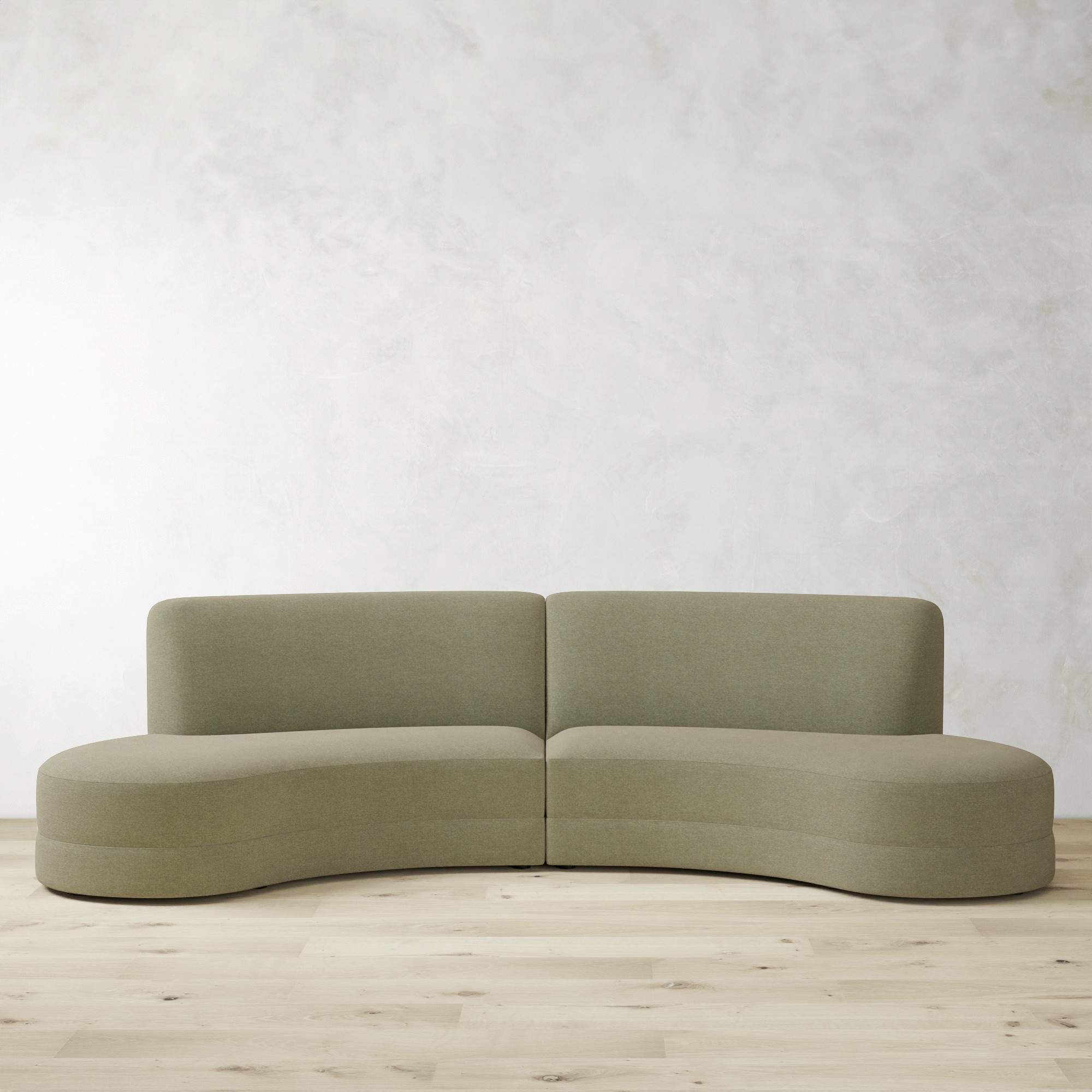 Capri 2-Piece Bumper Armless Sectional (132)