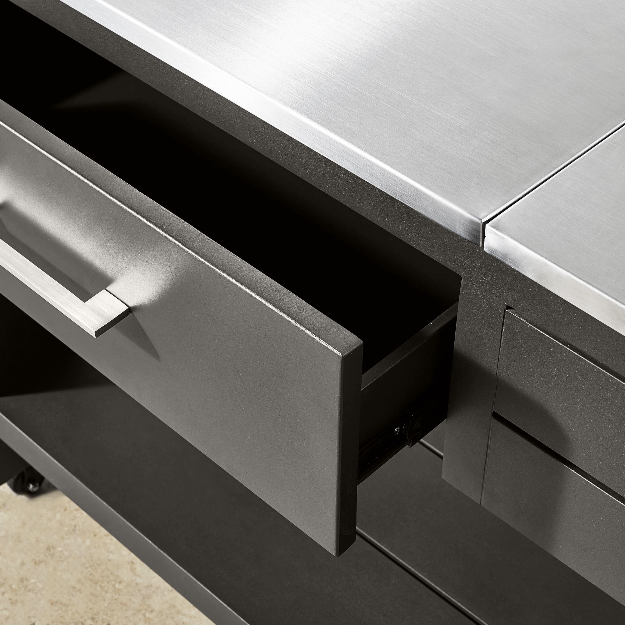 Larnaca Outdoor Slate Grey Metal Prep Table (58)