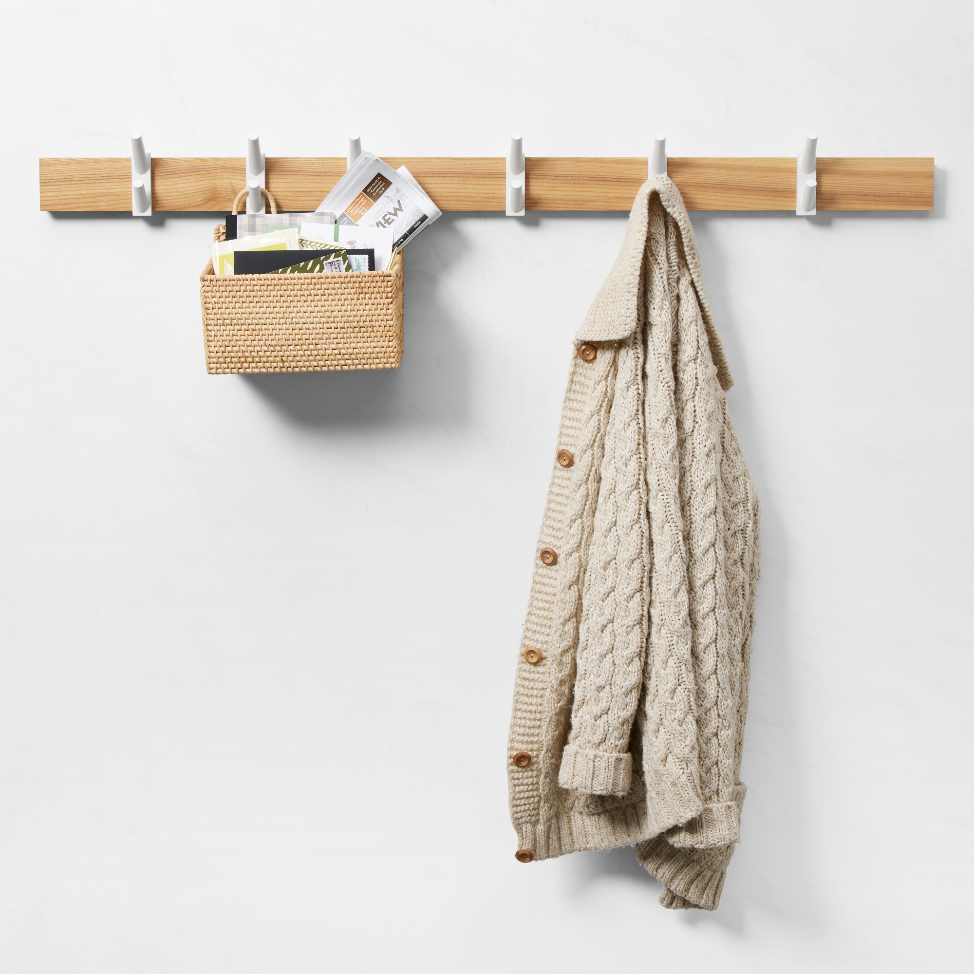 Hold Everything Adjustable Row of Hooks, 48