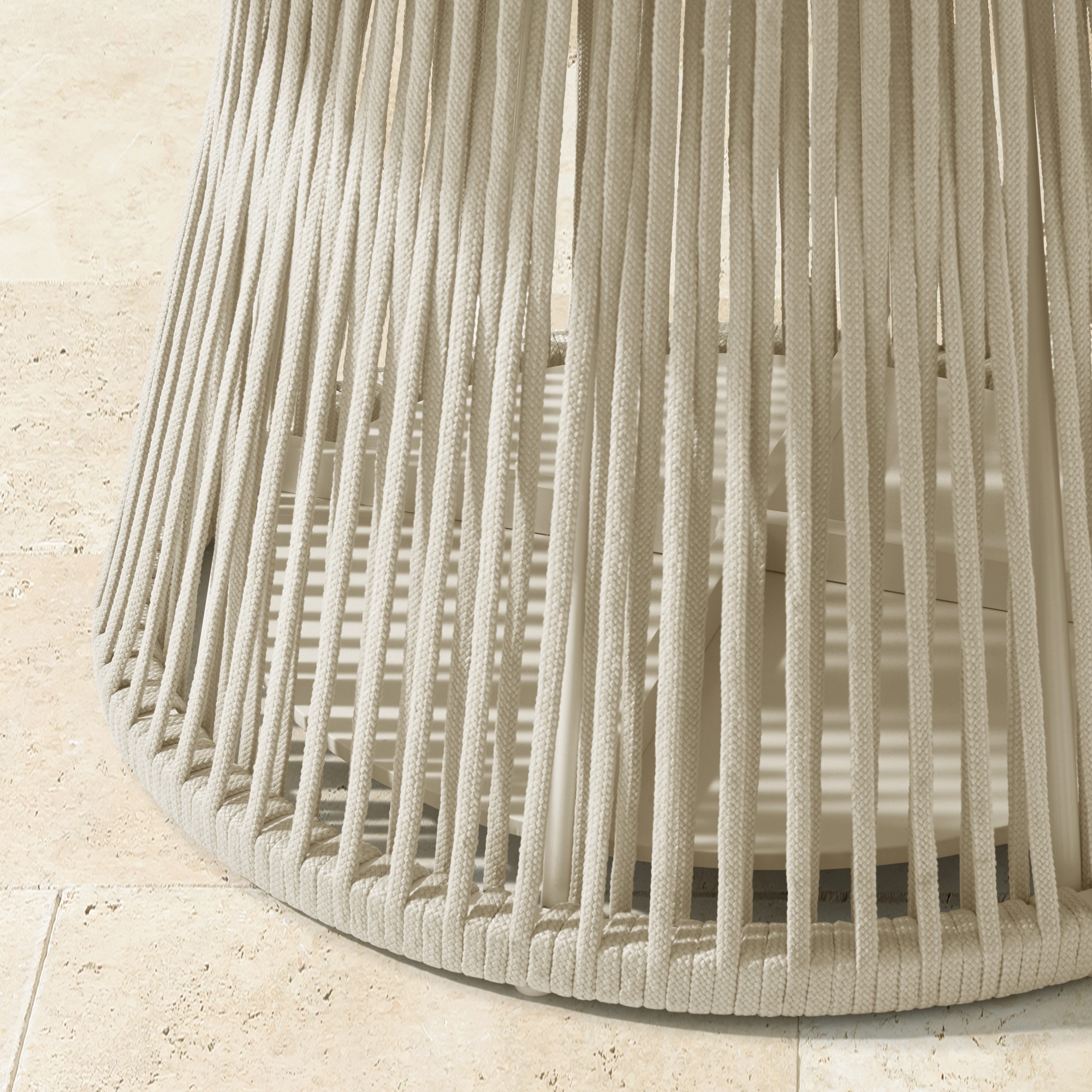 Pasadena Outdoor Fiberstone and Rope Round Dining Table (60)